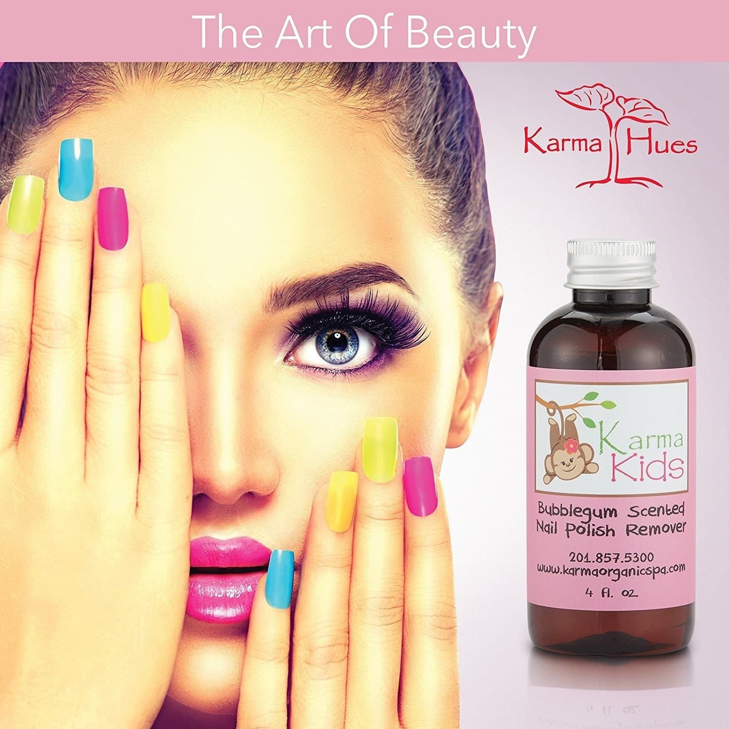 Karma Organic's Natural Kids Nail Polish Remover Bubblegum Scented Non Toxic Vegan, Cruelty Free Your Love choice Nails Strengthener 4 flOz. - image 5