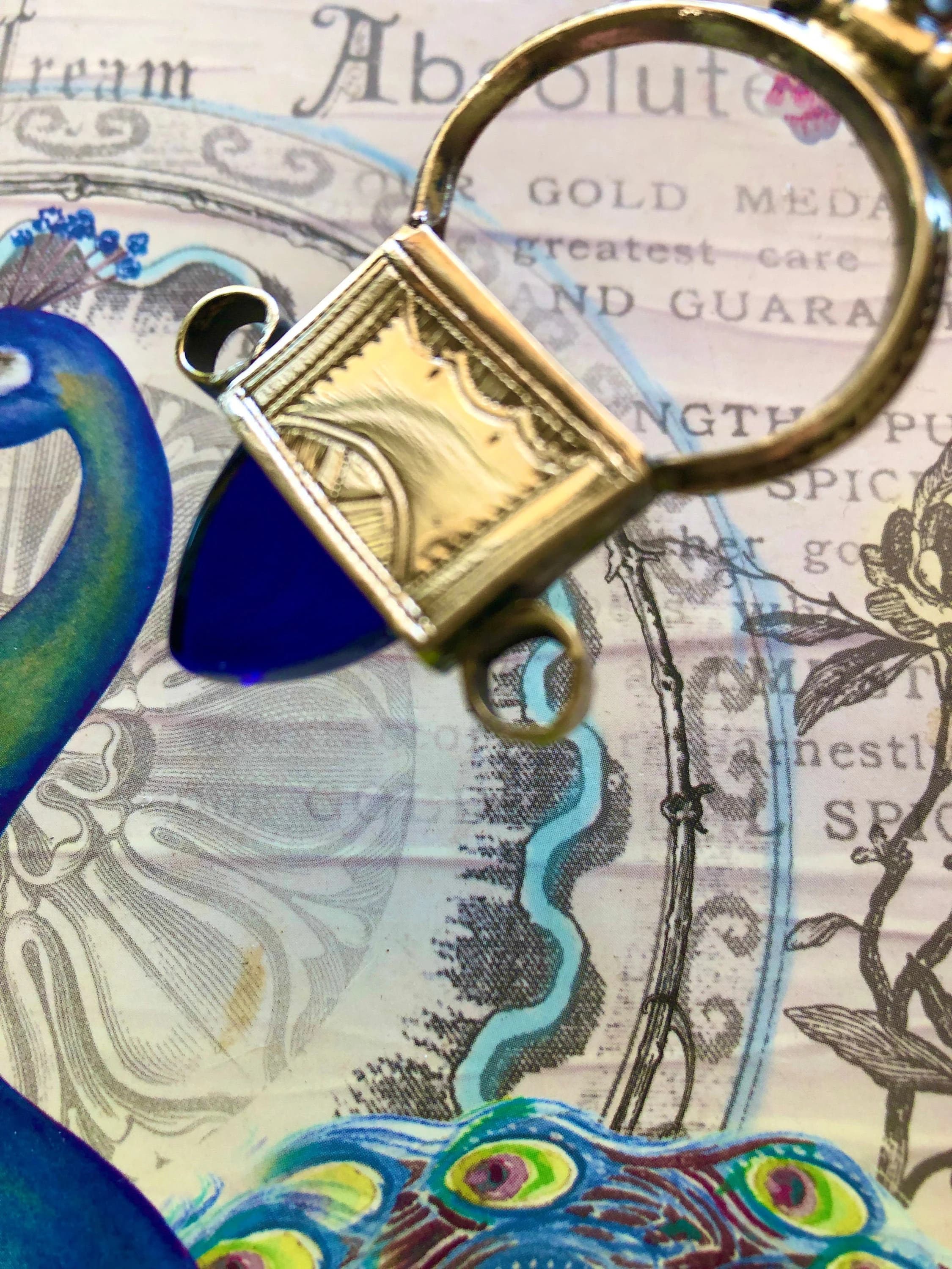 Large Blue Ingal Tuareg Silver Necklace Hand engraved on leather braided rope   with MATCHING earrings  Amazigh