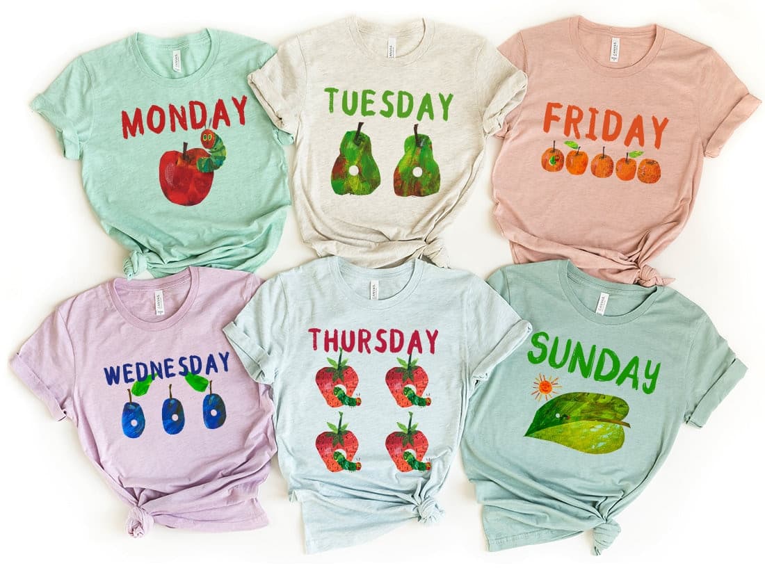 Very Hungry Caterpillar Sweatshirt, Custom Shirt, Very Hungry Caterpillar Fruits, Bookish Shirts, Caterpillar Tee, Book Lover Gift - image 3