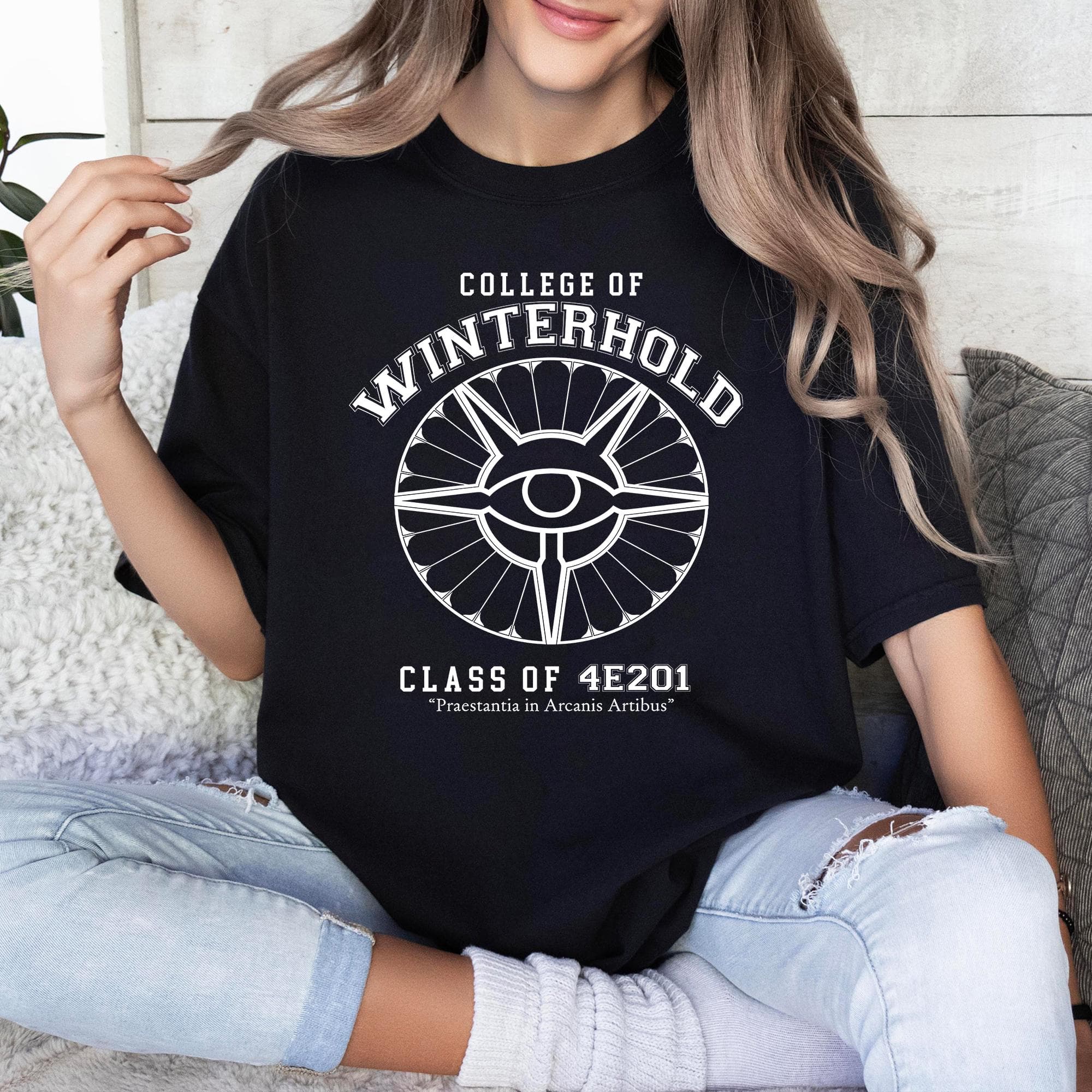 Gamer University Shirt - Winterhold Shirt, College of Winterhold Champion Sweatshirt T-shirt Hoodie ,  Gaming Apparel - image 3