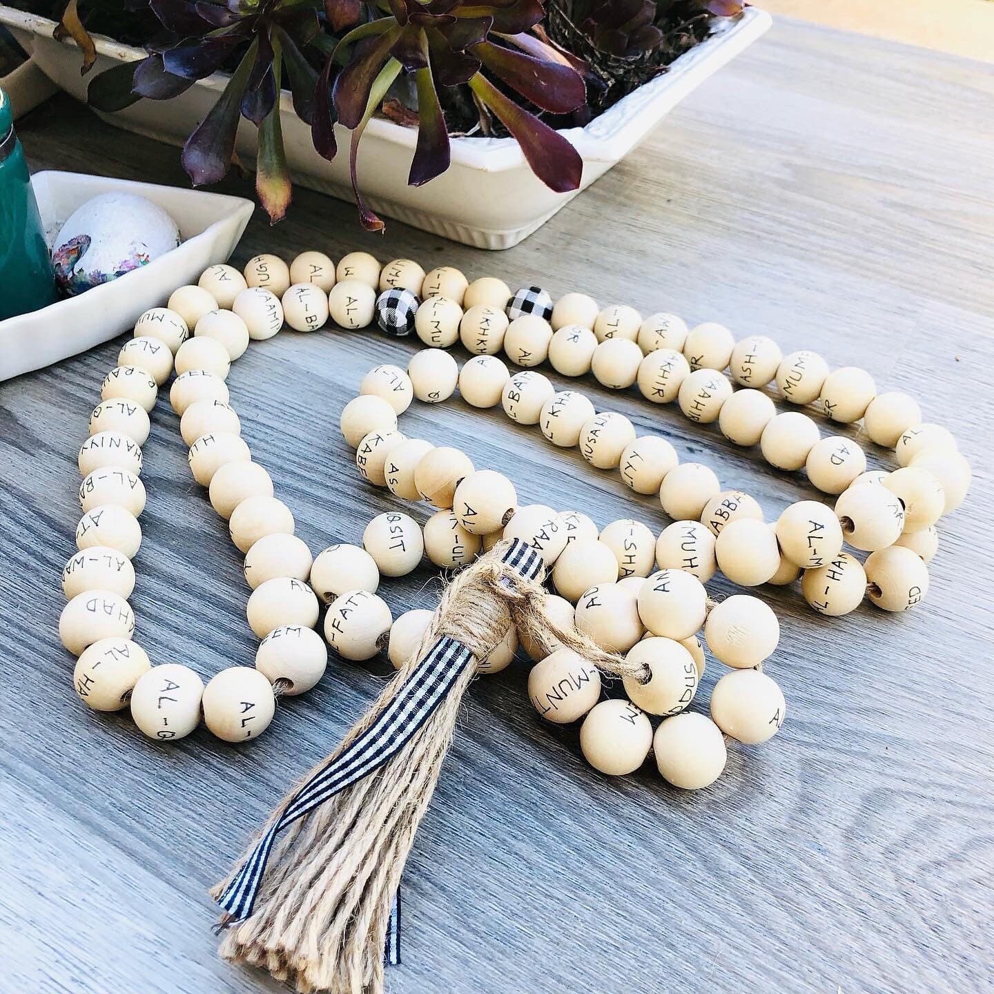 99 Names of Allah Tasbih: English ,Islamic Home Decor,  Islamic Gift - image 5