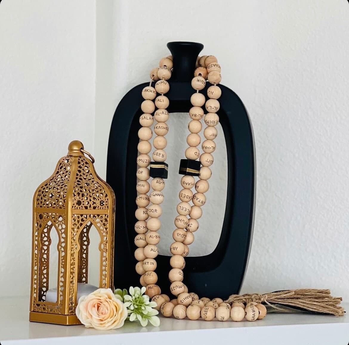 99 Names of Allah Tasbih: English ,Islamic Home Decor,  Islamic Gift - image 3