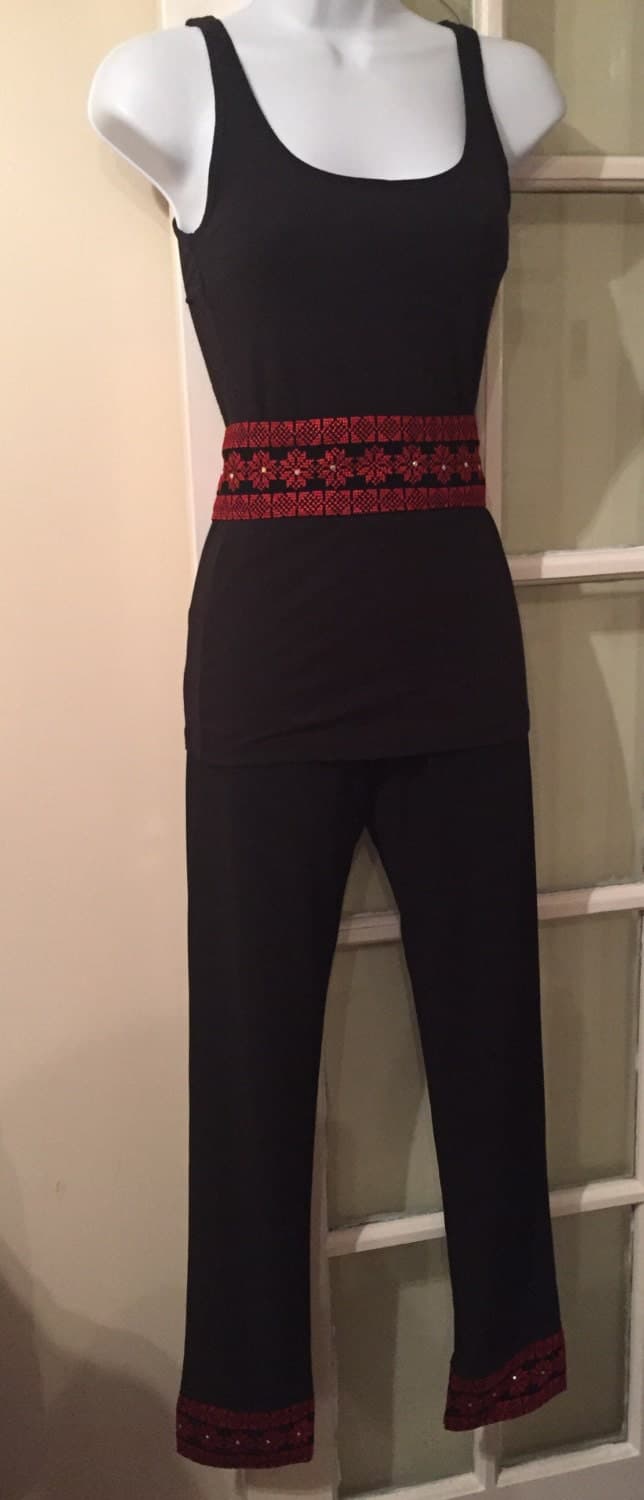 Black Suit - trousers, jacket, and Belt with Red Embroidery - image 3