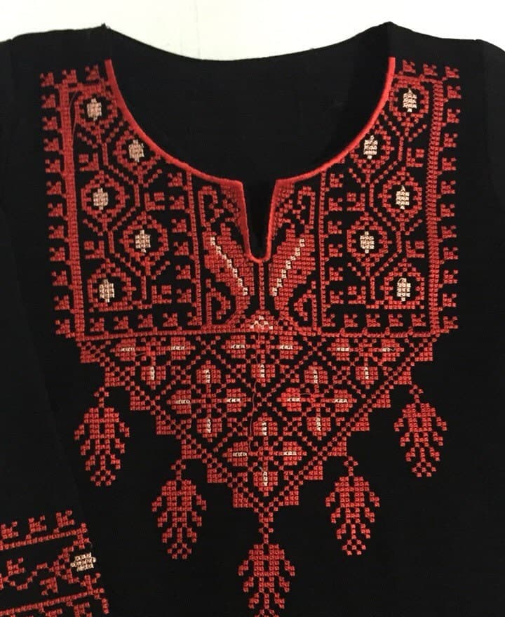 Girls traditional Palestinian dress / Thob / Thoub / Thoube with red embroidery / cross stitch - image 5