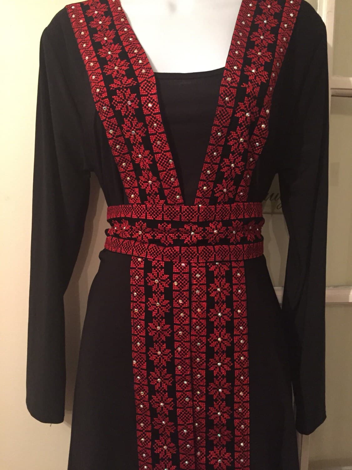 Black Suit - trousers, jacket, and Belt with Red Embroidery - image 4