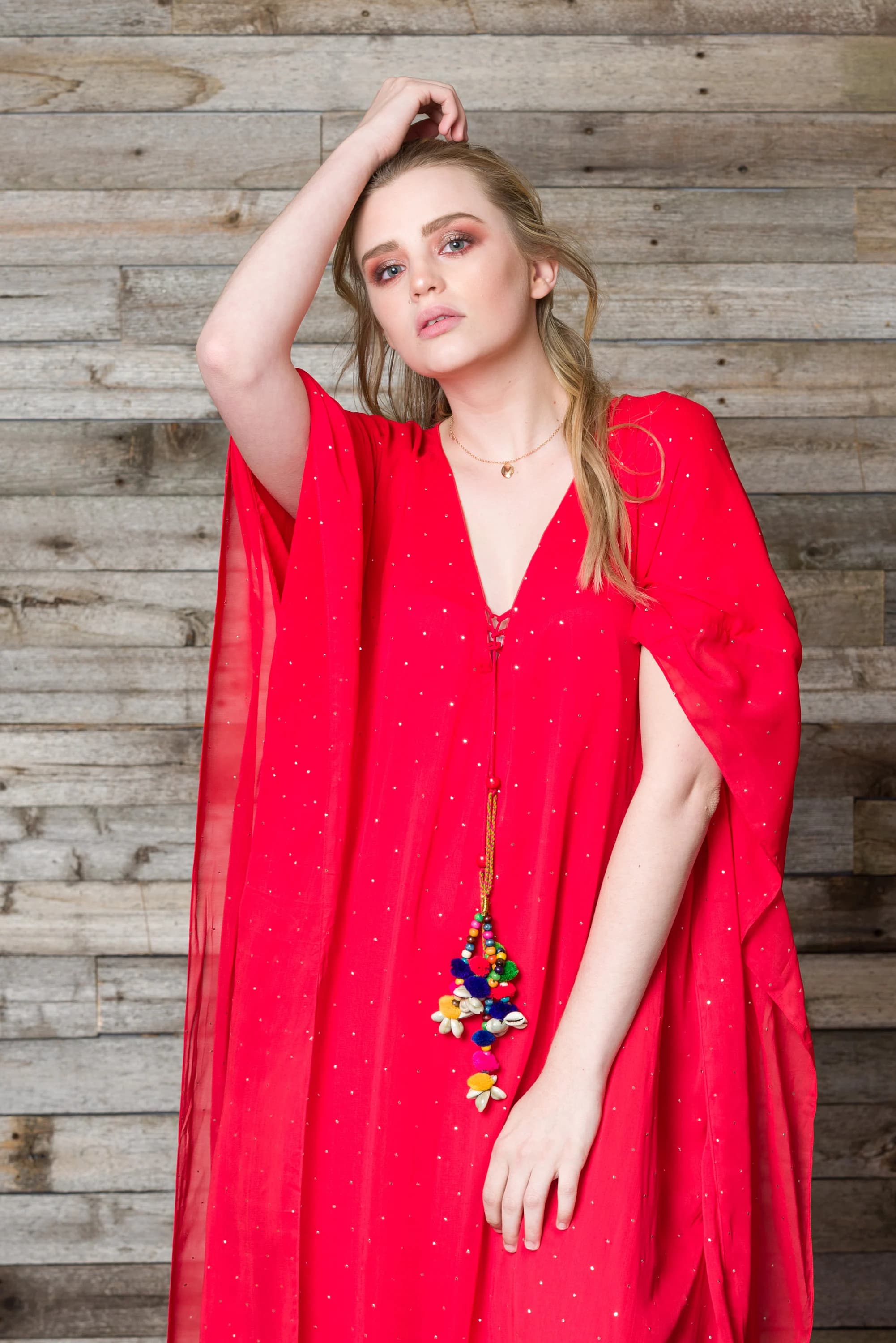 Yellow Viscose Georgette Kaftan, Rhinestone Maxi Dress, Plus Size - image 4