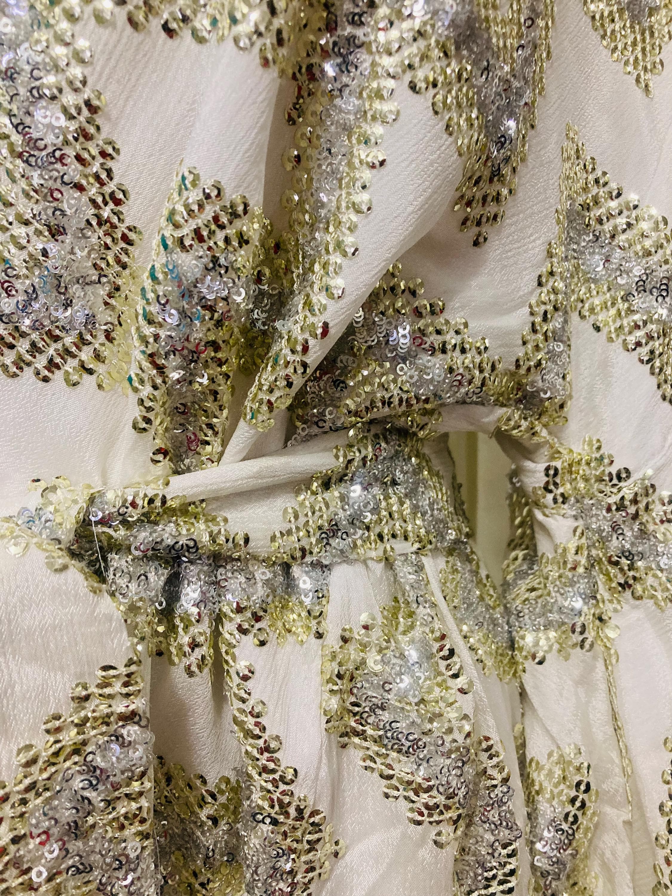 Silver Sequin Kimono Dress, Holiday Party Gown - image 5