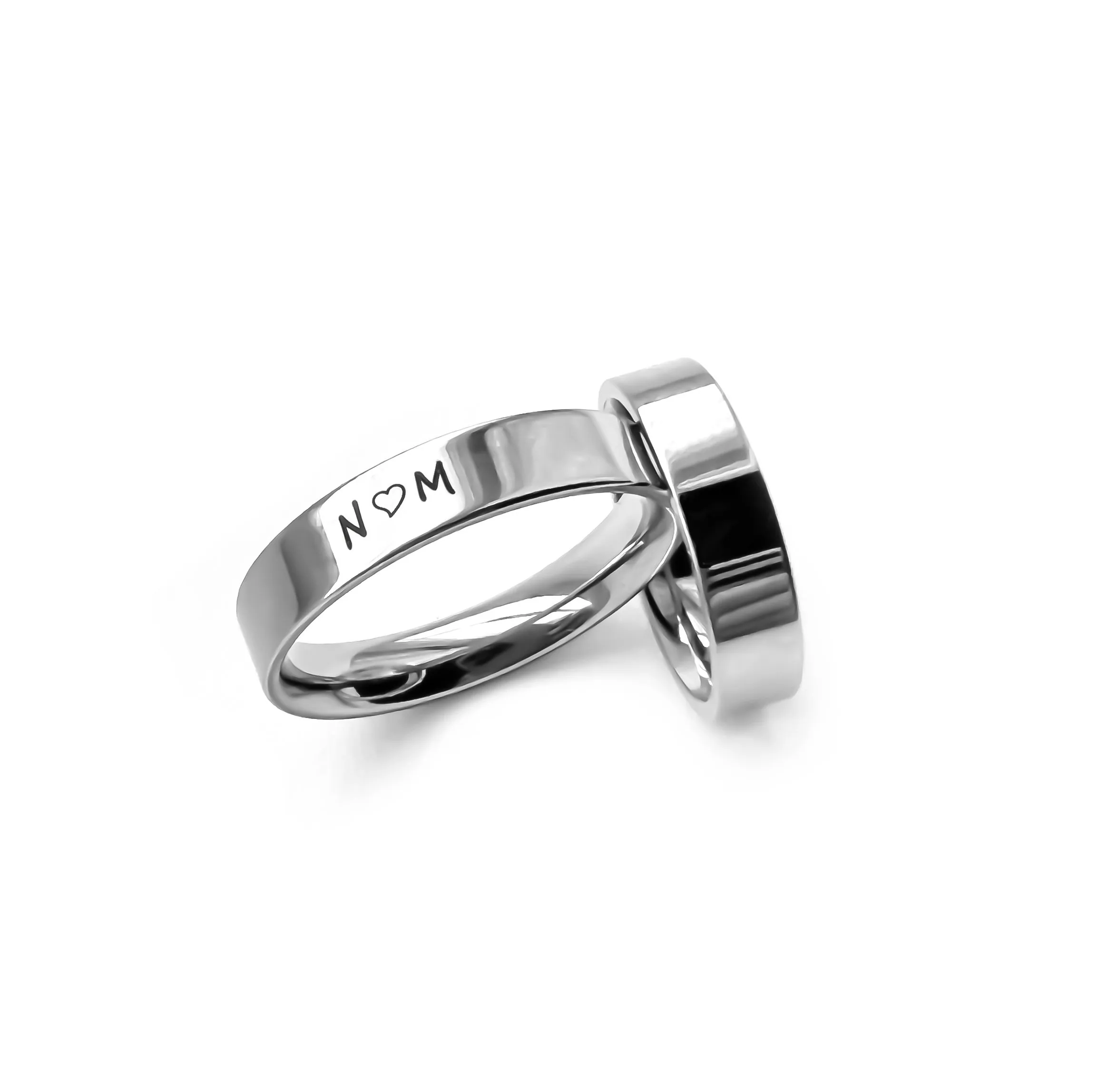 Flat Plain Engraved rings, Stainless steel couple rings, Customized rings, pinky ring, kids ring, small sizes customized ring (R08)