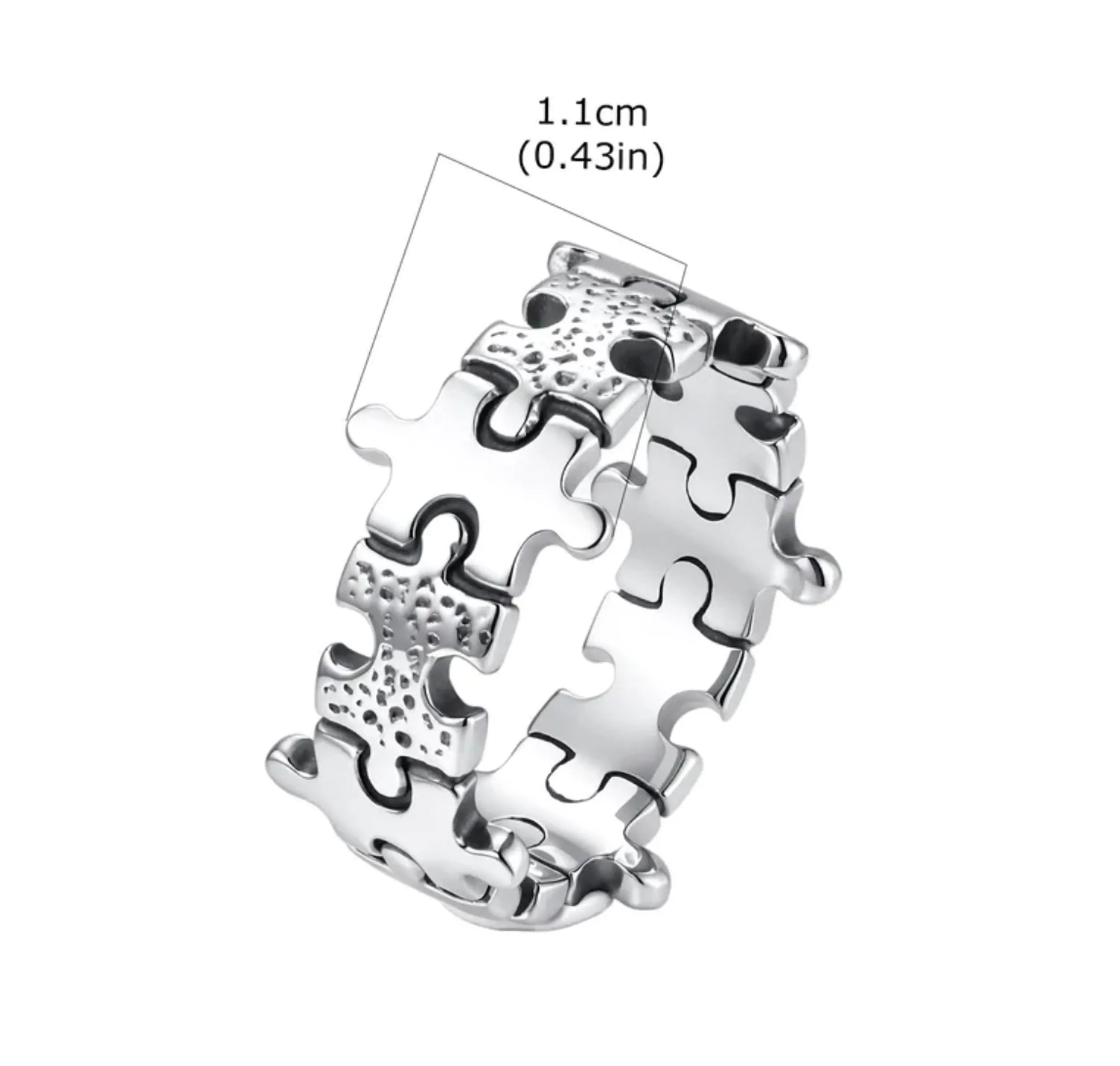 Stainless Steel Puzzle Ring, Interlocking Ring,  Unique Unisex Band, Minimalist Statement Jewelry, Unique Gift    (R15) - image 4