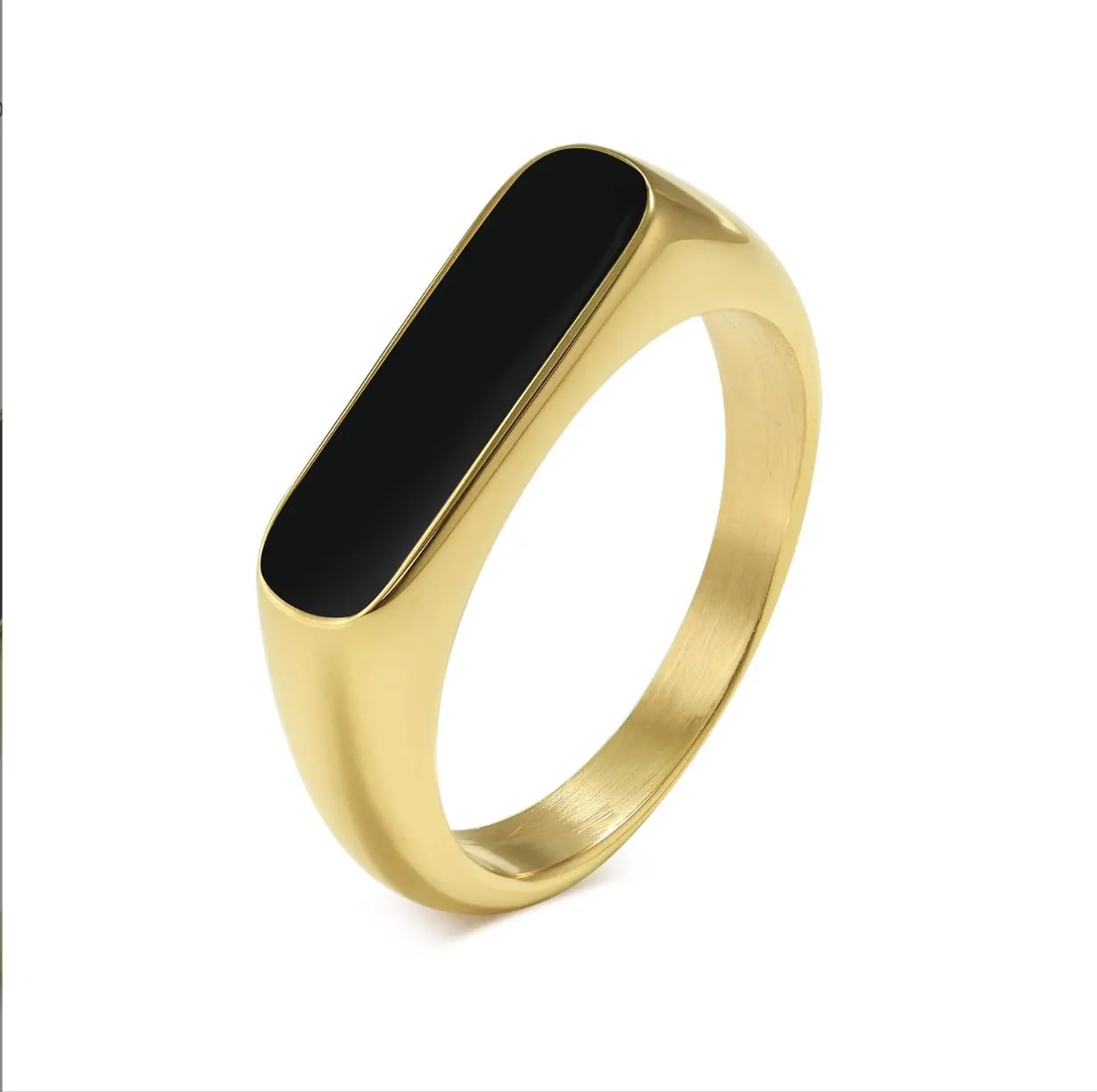 Stainless Steel Couple Rings, Rectangle Couple Rings, Back Onyx & White Pearl Rings, Custom Engraving Rings, YinYang Balance Rings. (R32) - image 5