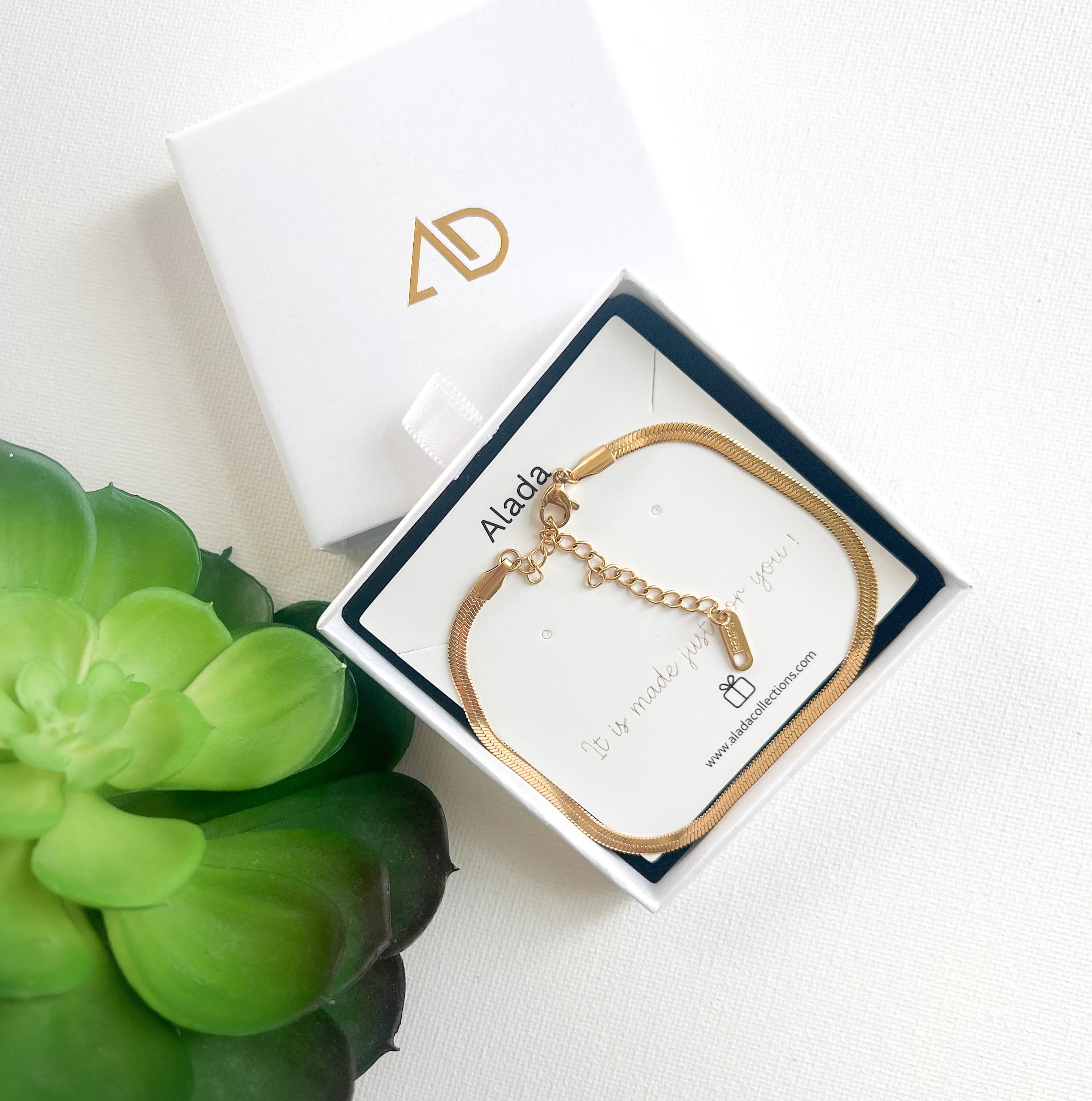 Herringbone Ankle, 18k Gold Plated On Sterling Silver, Gold Snake Chain Anklet 3 mm,  Birthday Gift, Mother's Day Gift(A06) - image 3