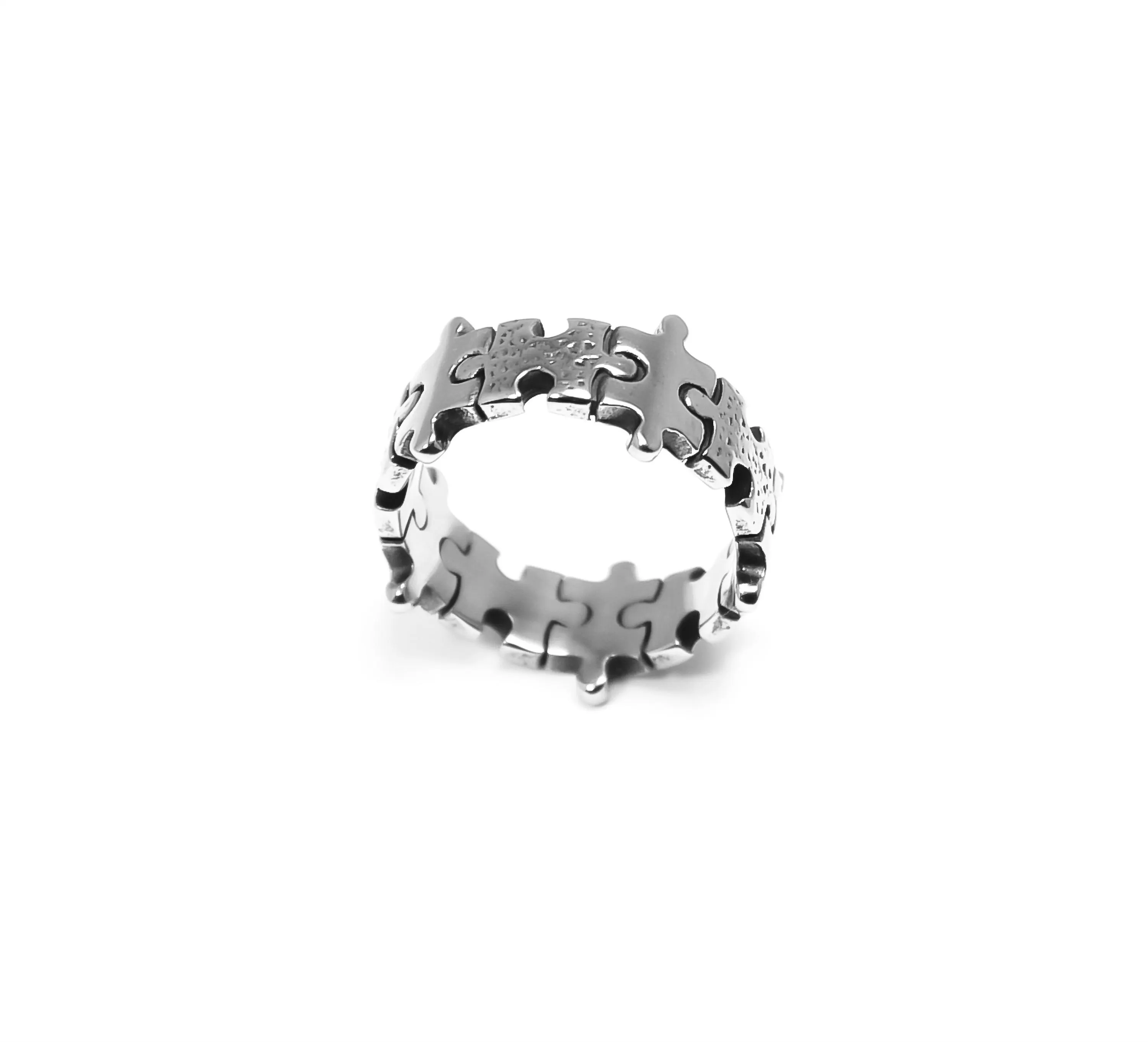 Stainless Steel Puzzle Ring, Interlocking Ring,  Unique Unisex Band, Minimalist Statement Jewelry, Unique Gift    (R15) - image 3