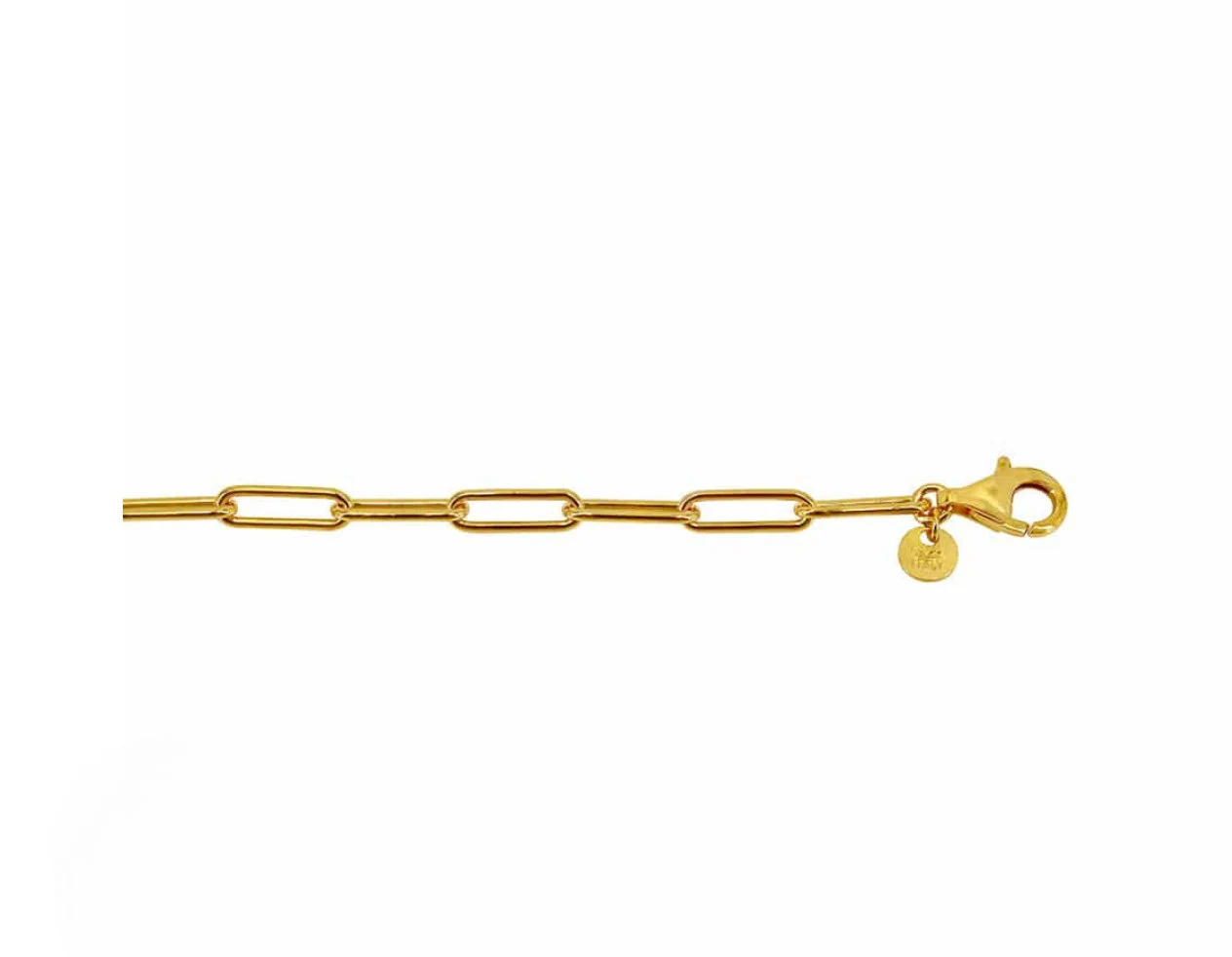 18K Gold Filled Sterling Silver Paperclip Chain,  18K Gold Paper Clip Chain, 3.0mm with Gold Layering Necklace, Gift for her(C10) - image 3