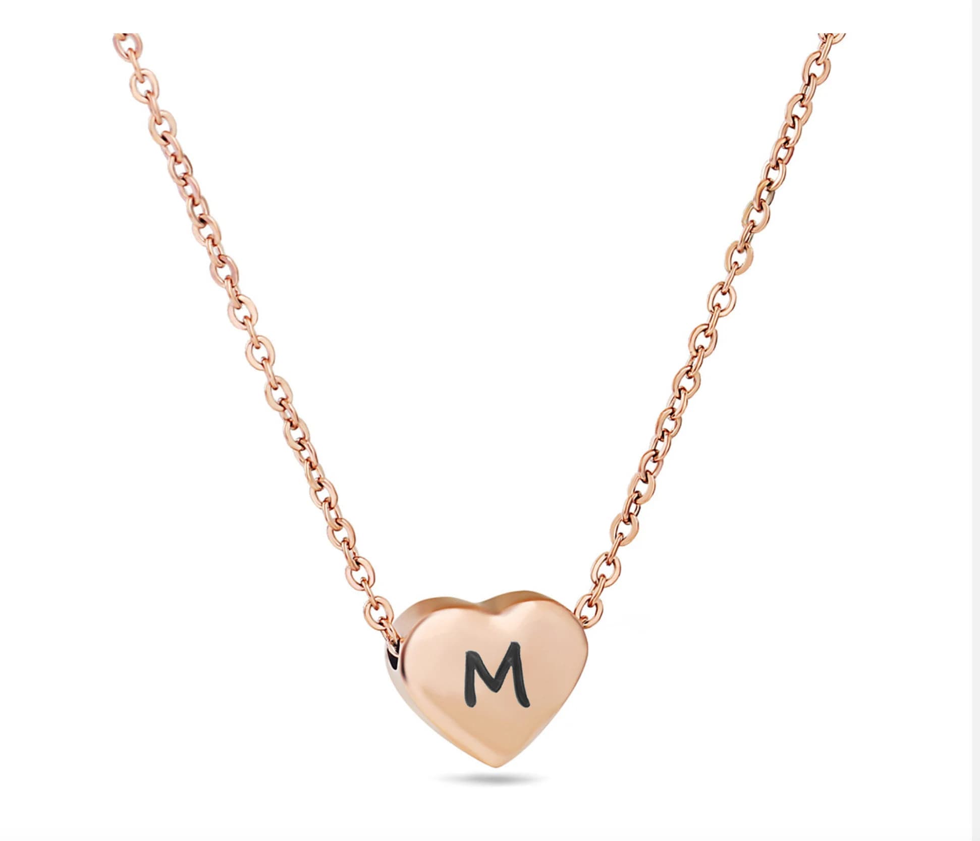 Personalized Heart  Necklace , Engraved  Initial Necklace,  Customized Stainless Steel Necklace, Gift for Her, Valentine's Day Gift (CN11) - image 5