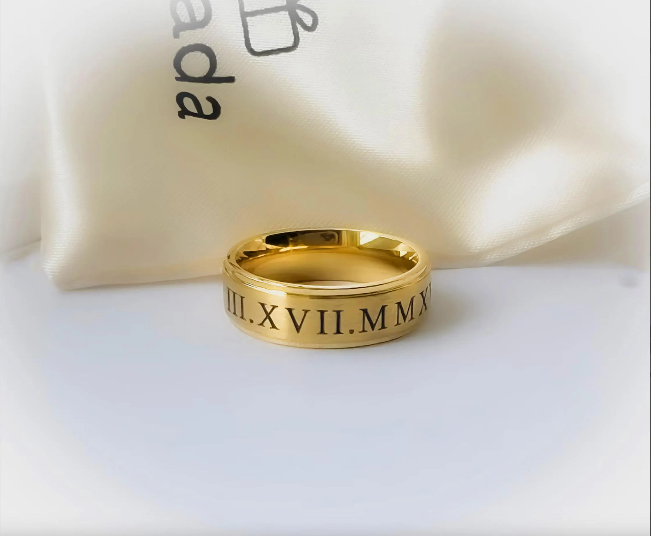 Custom Engraving 14K Gold Rings Filled Ring, Stainless Steel Ring, Customized Rings, Promise Rings, Valentine's Day  Gifts(R06)