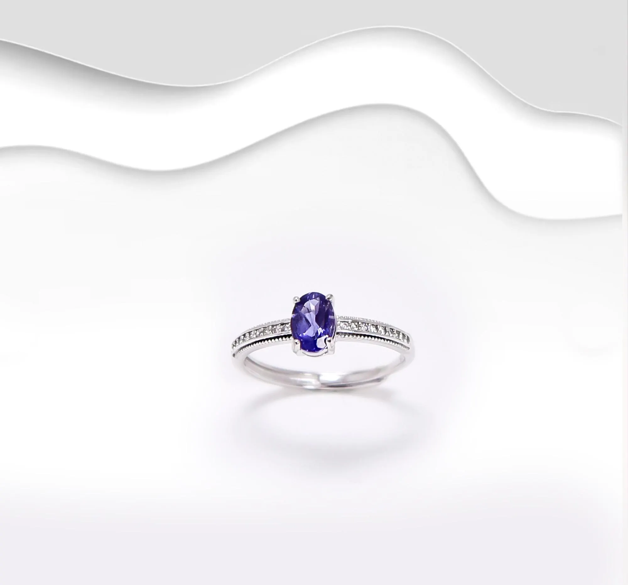 Natural Tanzanite 925 Sterling Silver Ring, Oval Purple Silver Ring, Adjustable Oval Tanzanite Ring, Engagement Promise Ring (SR10)