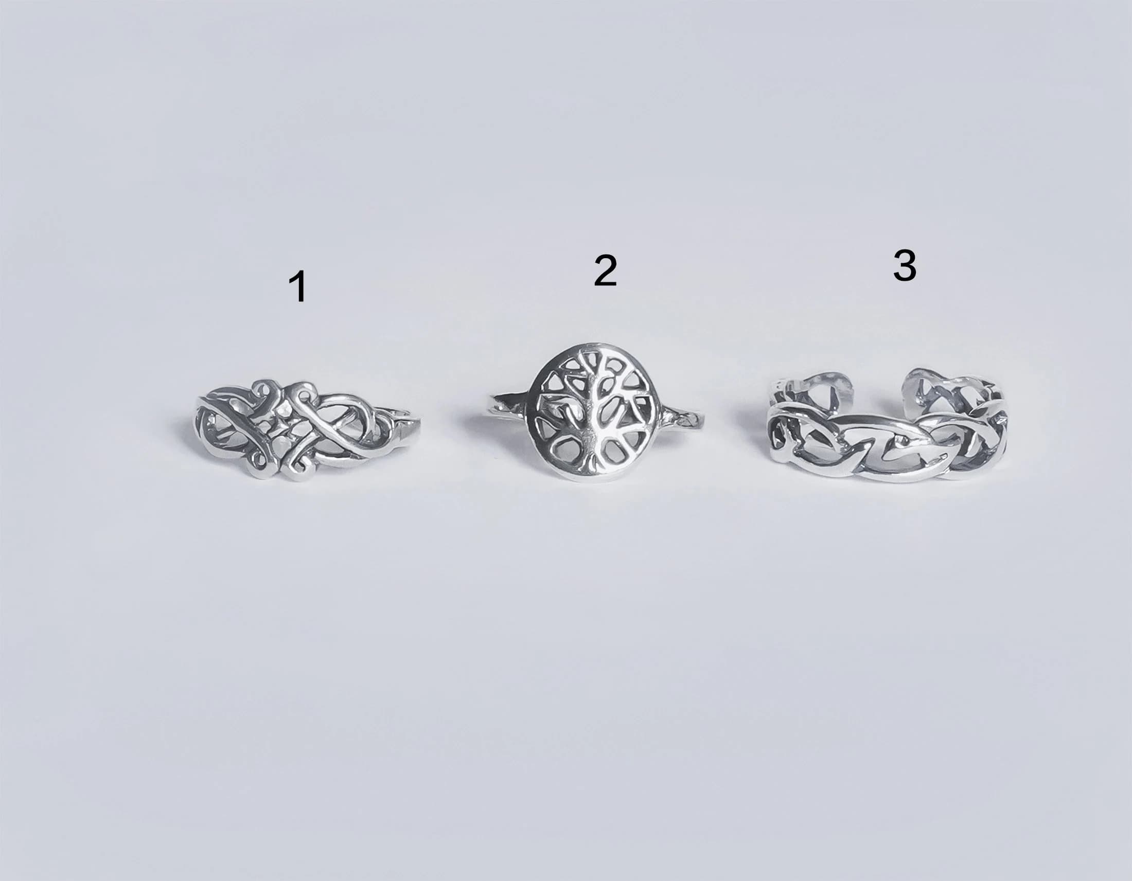 Sterling Silver Tree of Life Toe Ring, Celtic Knot Toe Ring, Pinky Silver,  Irish Jewelry, Summer Jewelry,  Mother's  Day Gift(TR20) - image 3