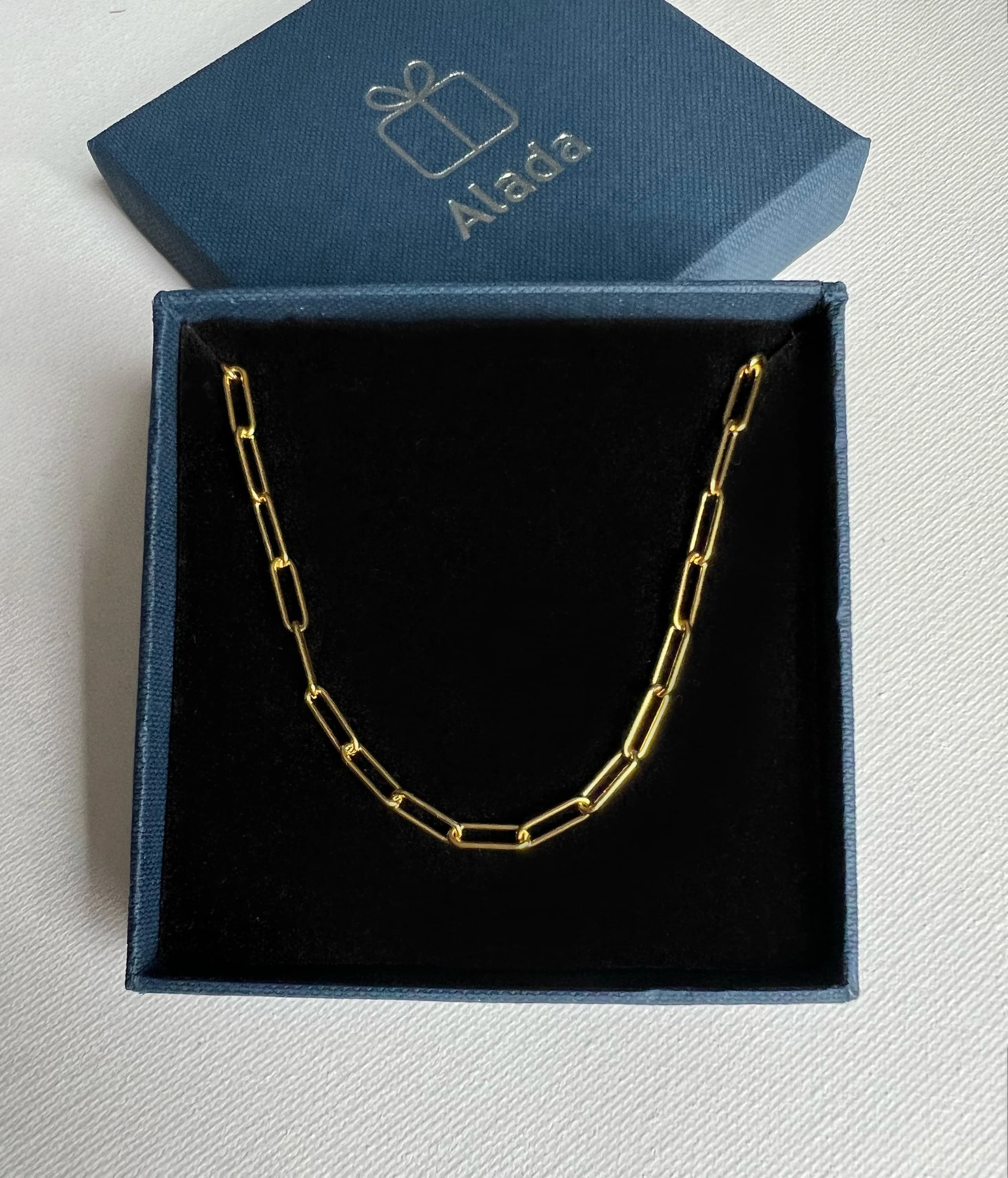 18K Gold Filled Sterling Silver Paperclip Chain,  18K Gold Paper Clip Chain, 3.0mm with Gold Layering Necklace, Gift for her(C10) - image 5