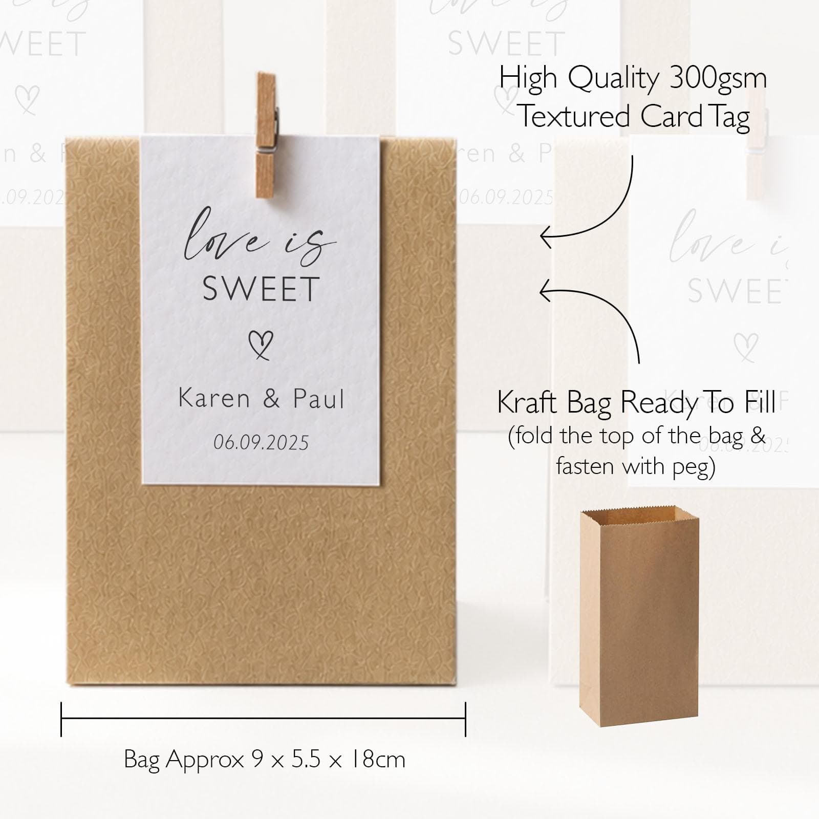 Sweet Wedding Favour Bags Chocolate Sweet Wedding Favors Eco Friendly Wedding Wedding Favours Love is Sweet Favours His Hers Favourite