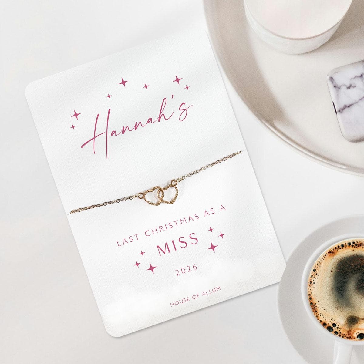 Last Christmas As A Miss Bracelet Personalised Bride To Be Gift Engagement Present Engagement Gift Idea Christmas Bride Gift