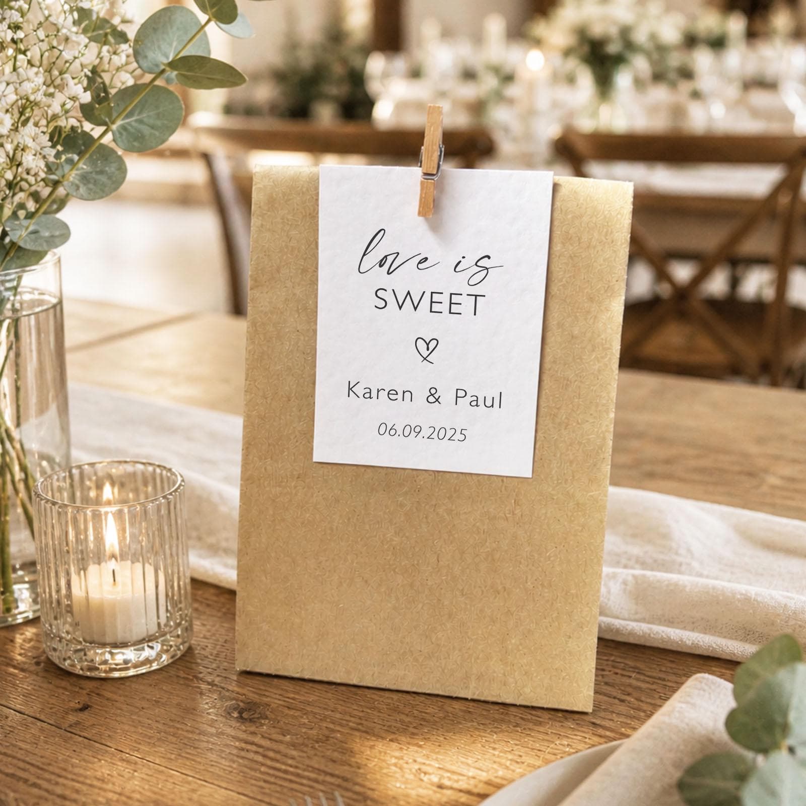 Sweet Wedding Favour Bags Chocolate Sweet Wedding Favors Eco Friendly Wedding Wedding Favours Love is Sweet Favours His Hers Favourite - image 3