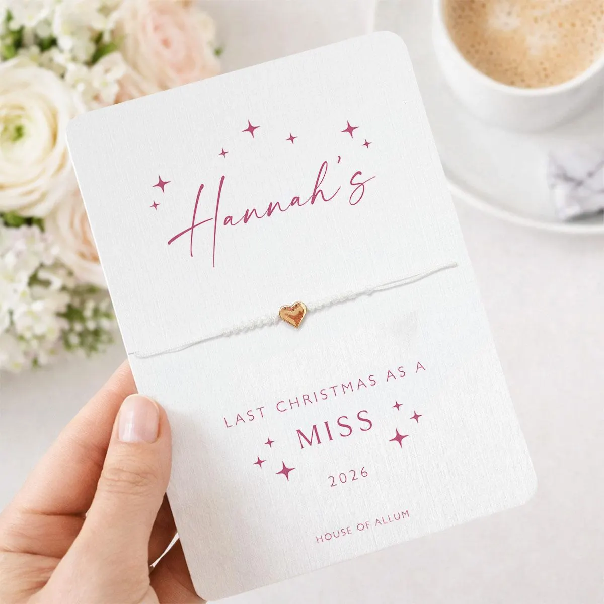 Last Christmas As A Miss Bracelet Personalised Bride To Be Gift Engagement Present Engagement Gift Idea Christmas Bride Gift - image 3