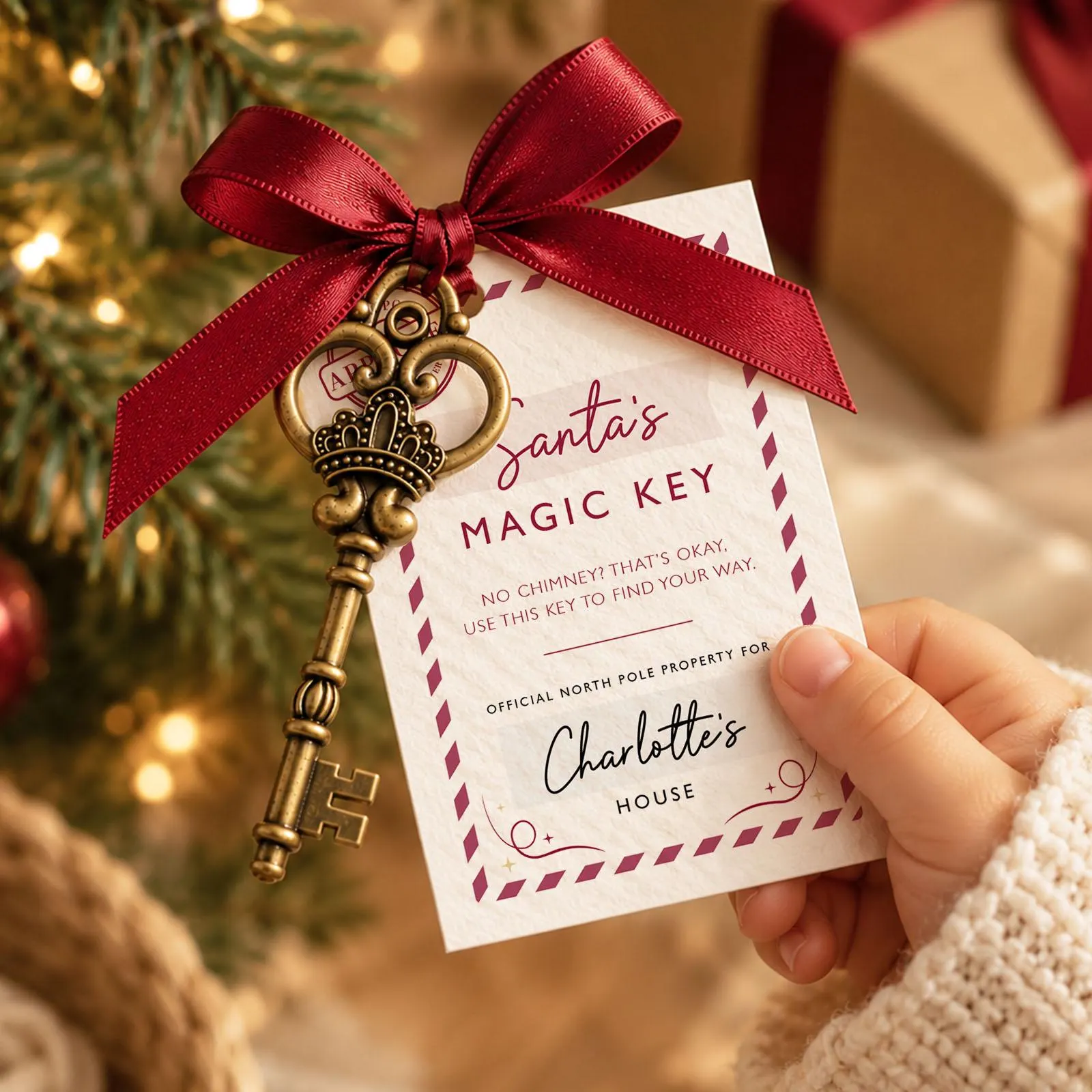 Personalised Santa Magic Key Christmas Eve Key for Santa Personalised Family Christmas Eve Gift No Chimney Santa Key