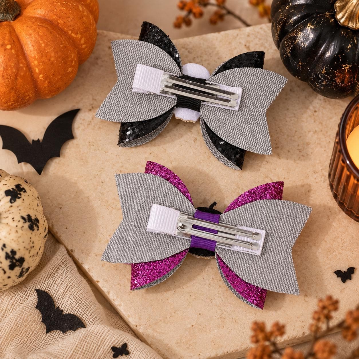Halloween Hair Clips for Girls Glitter Hair Bows Boo Hair Clips Kids Halloween Accessories Trick or Treat Gift Small Halloween Gift - image 5