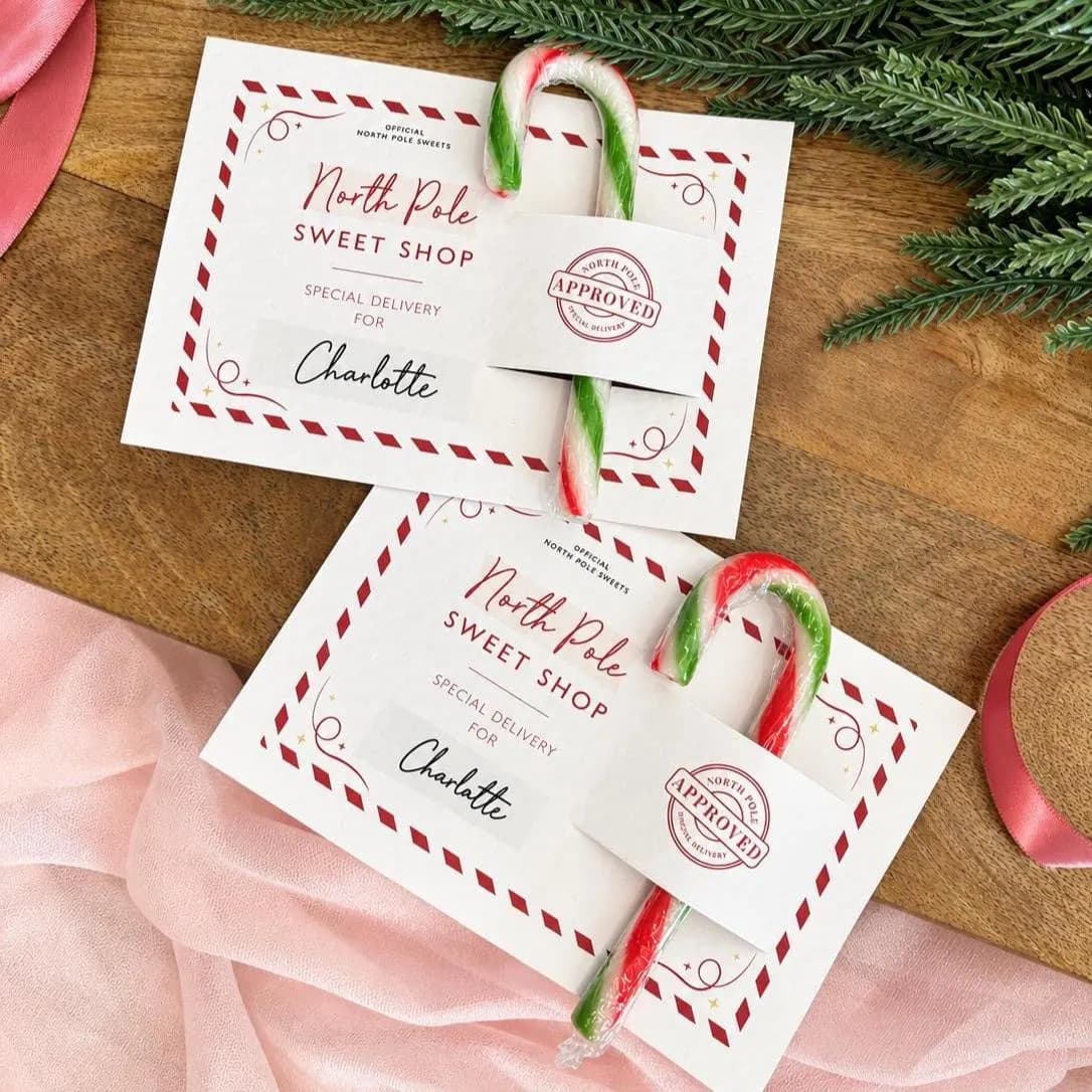Christmas Eve Box Filler, Personalised Candy Cane Gift for Kids, North Pole Sweet Shop Christmas Treat, Stocking Filler - image 3