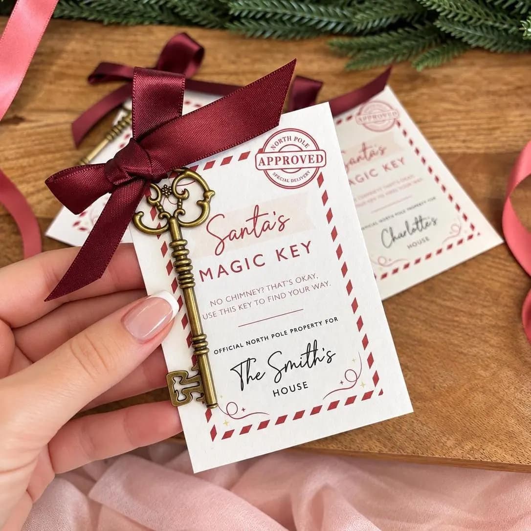 Personalised Santa Magic Key Christmas Eve Key for Santa Personalised Family Christmas Eve Gift No Chimney Santa Key