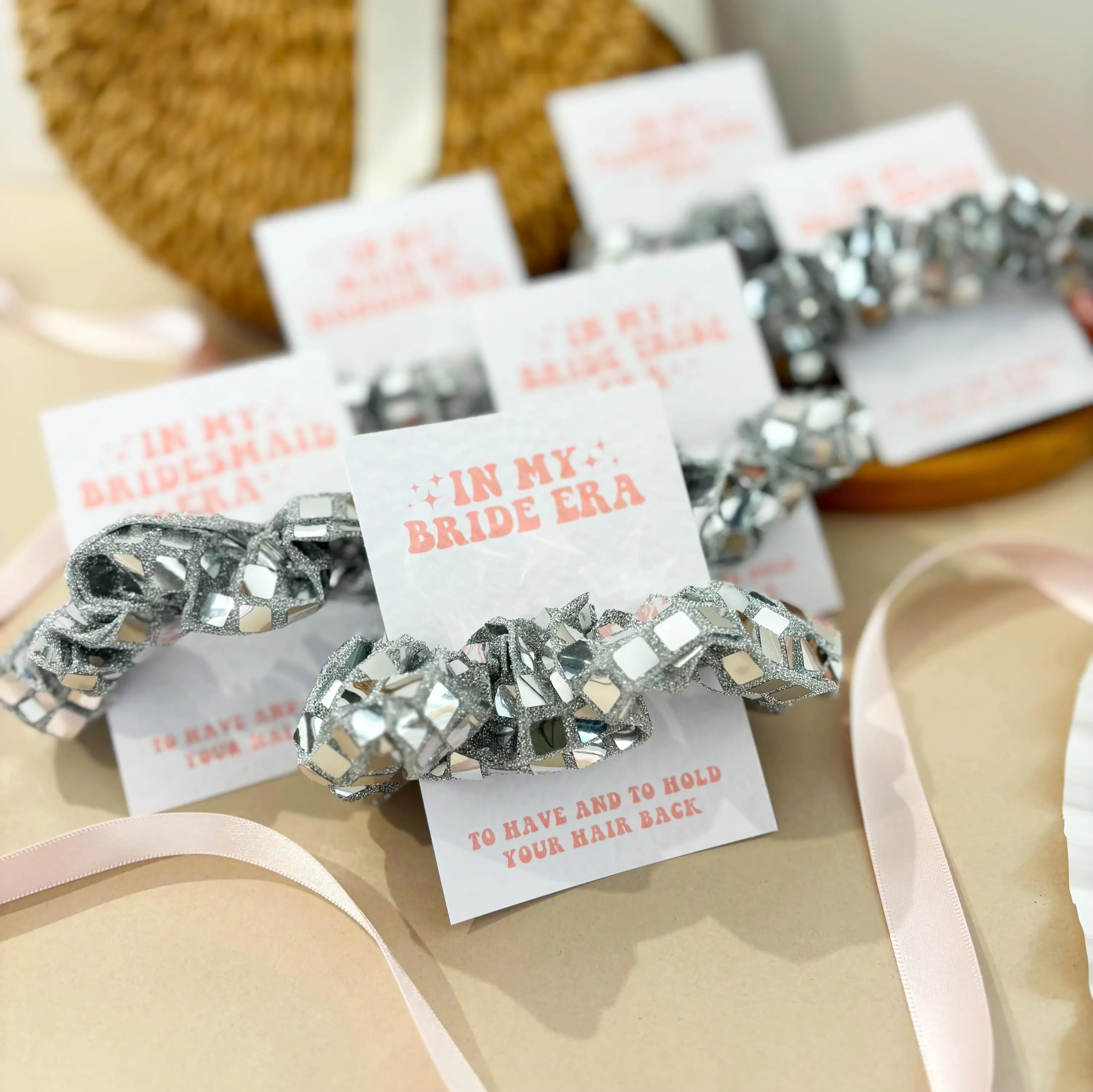 Hen Do Scrunchie Favours Disco Bride Era  Hen Party Bags and Gifts  Personalised Hair Tie Favours for Bride Tribe & Bride Squad