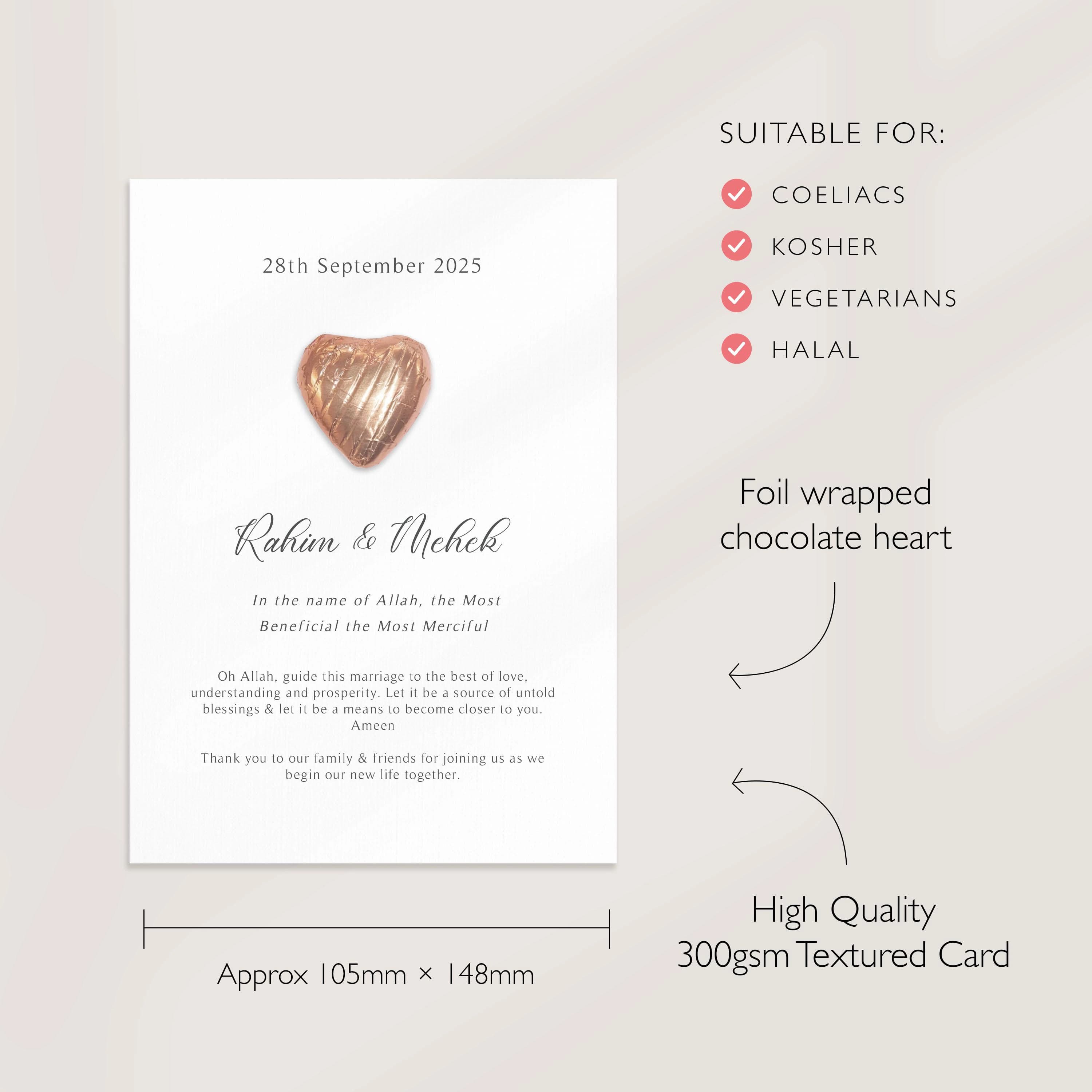 Islamic Wedding Favors Personalised Nikkah Favours Chocolate Wedding Favours Muslim Wedding Gifts Islamic Gifts for Guests - image 5