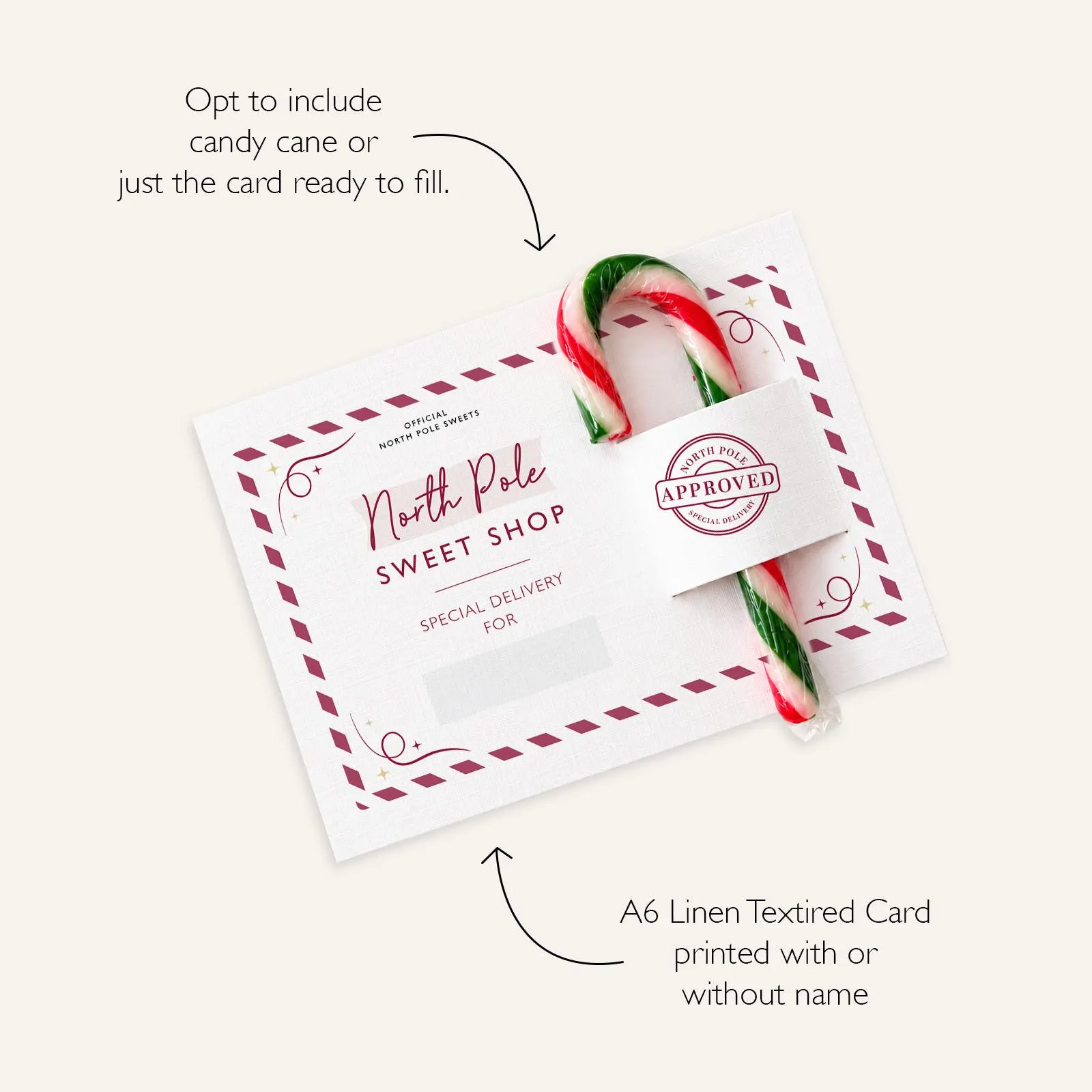 Christmas Eve Box Filler, Personalised Candy Cane Gift for Kids, North Pole Sweet Shop Christmas Treat, Stocking Filler - image 4