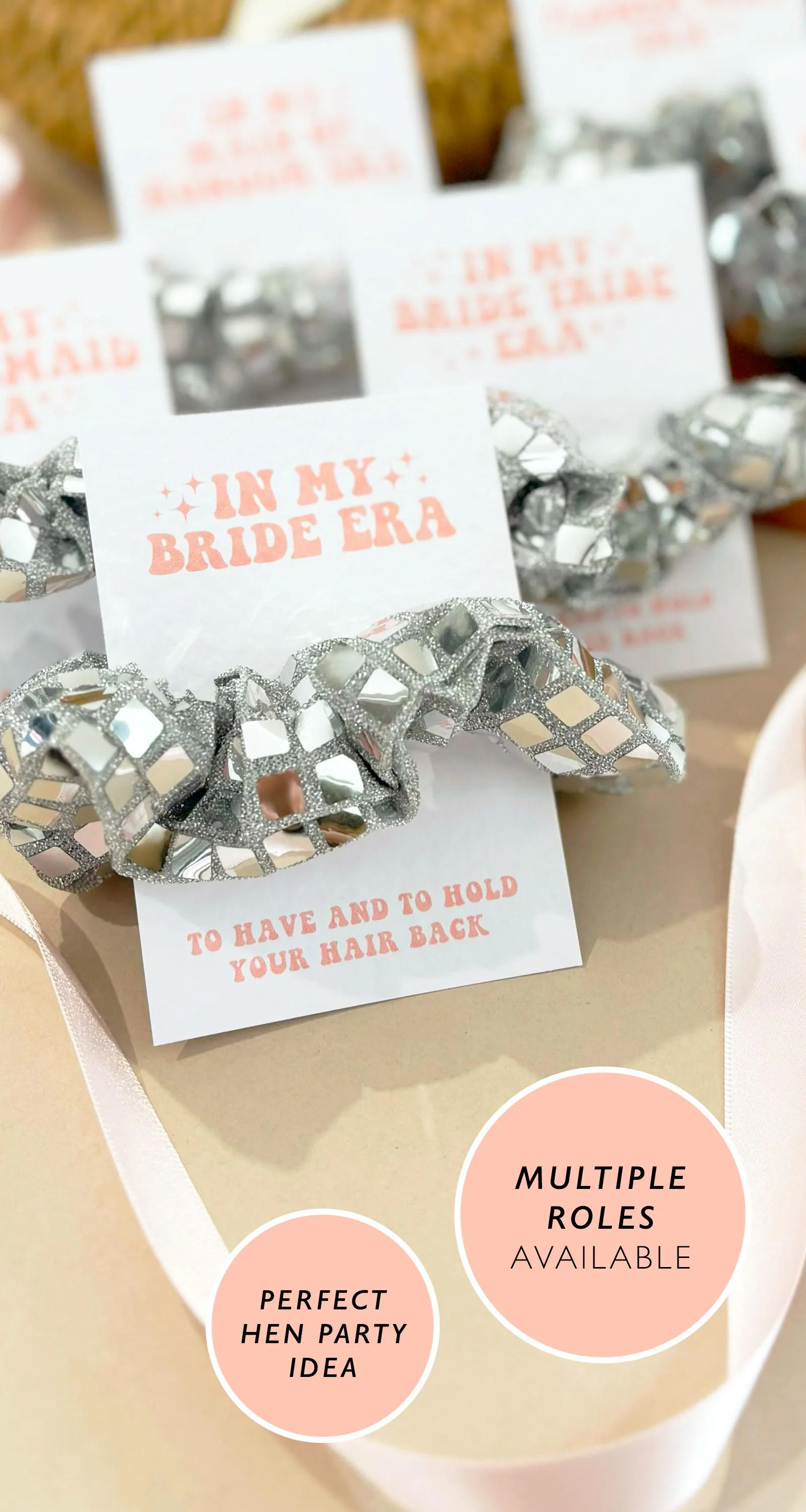 Hen Do Scrunchie Favours Disco Bride Era  Hen Party Bags and Gifts  Personalised Hair Tie Favours for Bride Tribe & Bride Squad - image 3
