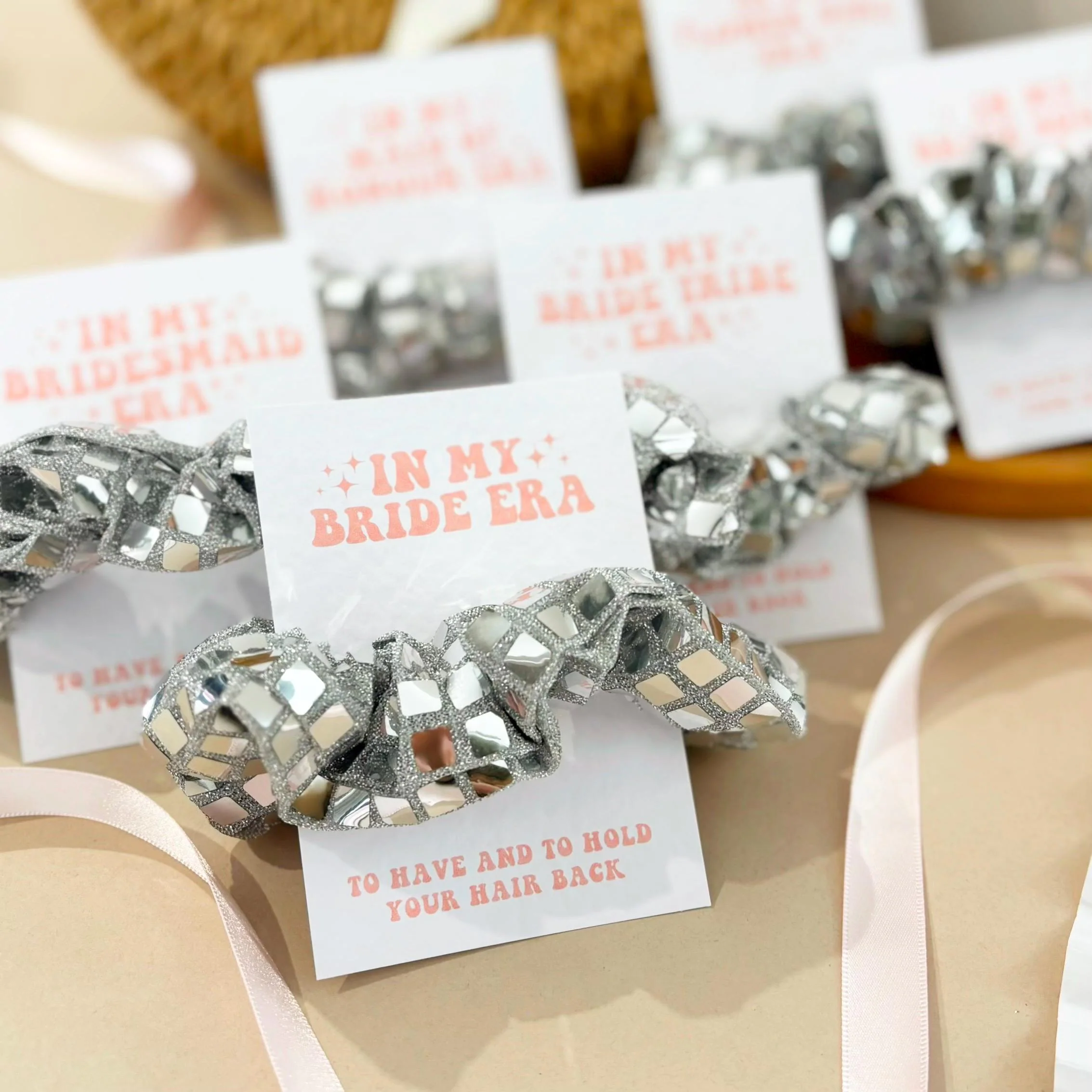 Hen Do Scrunchie Favours Disco Bride Era  Hen Party Bags and Gifts  Personalised Hair Tie Favours for Bride Tribe & Bride Squad