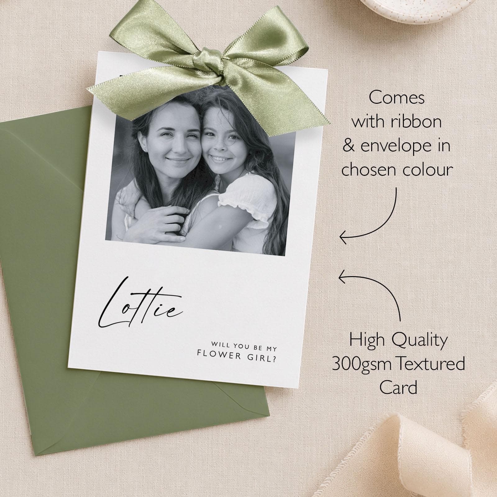 Personalised Bridesmaid Proposal Photo Card with Bow, Will You Be My Bridesmaid, Maid of Honour, Bridal Party Gift - image 3