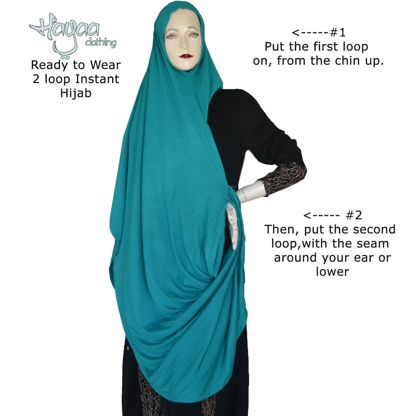Maroon Cotton Jersey Instant Hijab - Hajj Ready-to-Wear - image 4