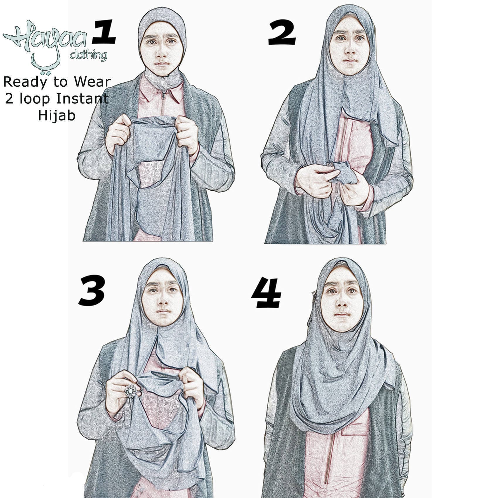 Maroon Cotton Jersey Instant Hijab - Hajj Ready-to-Wear - image 5