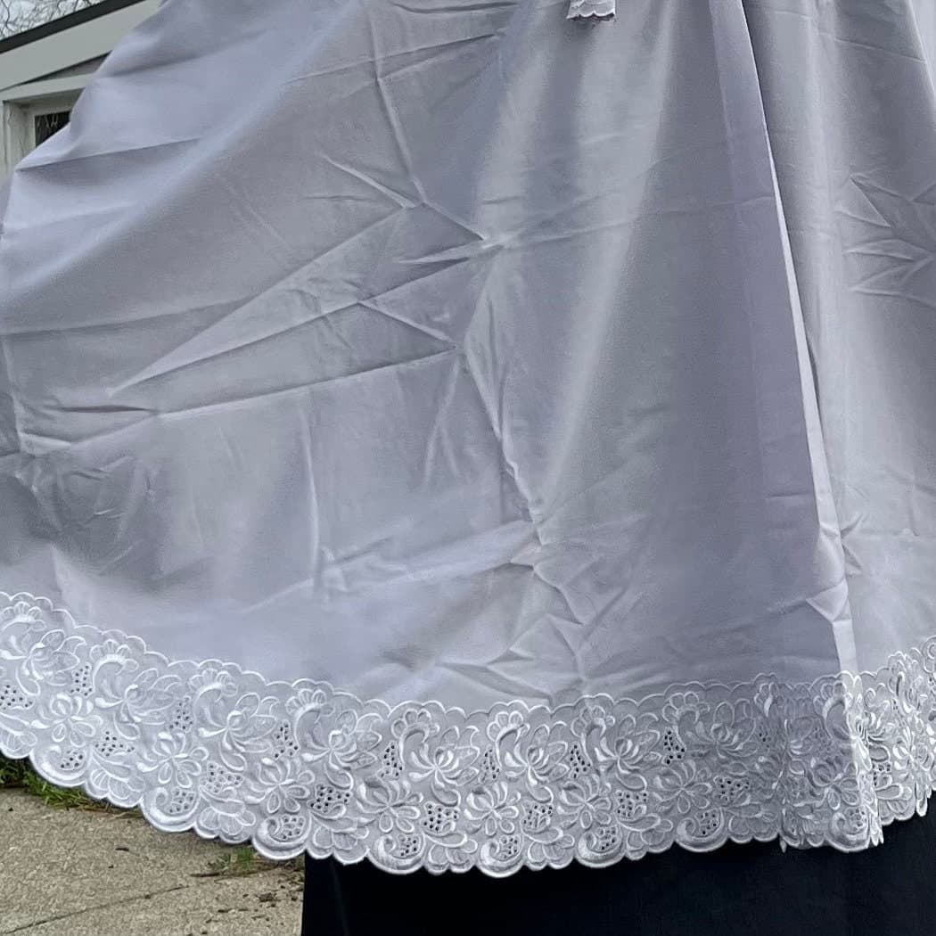 SOFIA Khimar Light Grey Embroidered Cotton Blend Khimar Isdal Namaz Zip Pocket - image 5