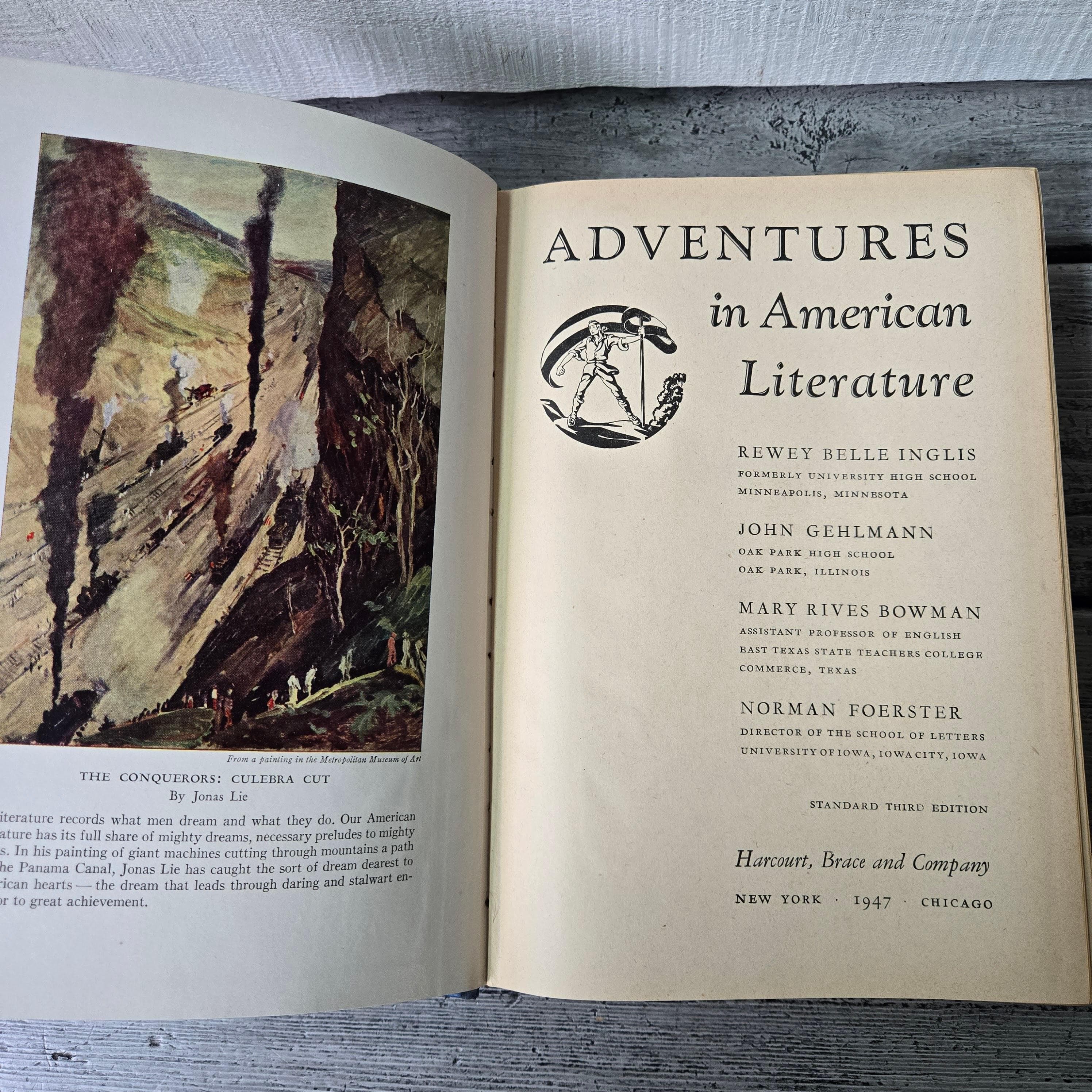 Adventures in American Literature book 1947, vintage blue book, 1940's literature book, American Literature standard 3rd edition, blue book - image 5