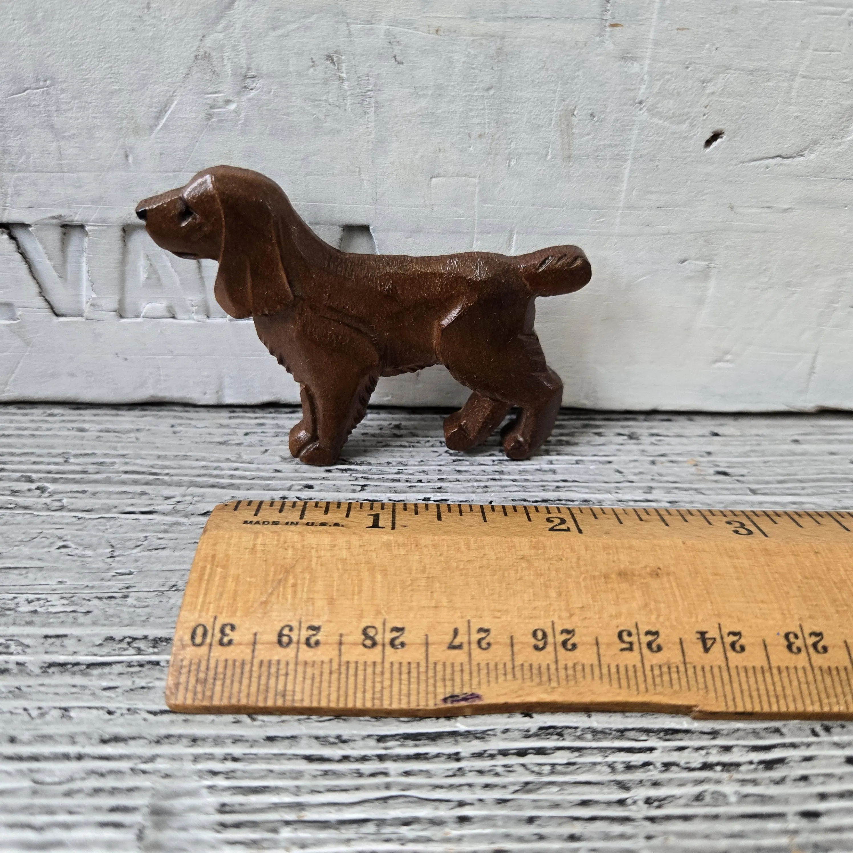 Vintage wooden dog pin, wood dog brooch, cocker spaniel pin, vintage spaniel brooch, dog brooch vintage, wood spaniel brooch, rare dog pin - image 3