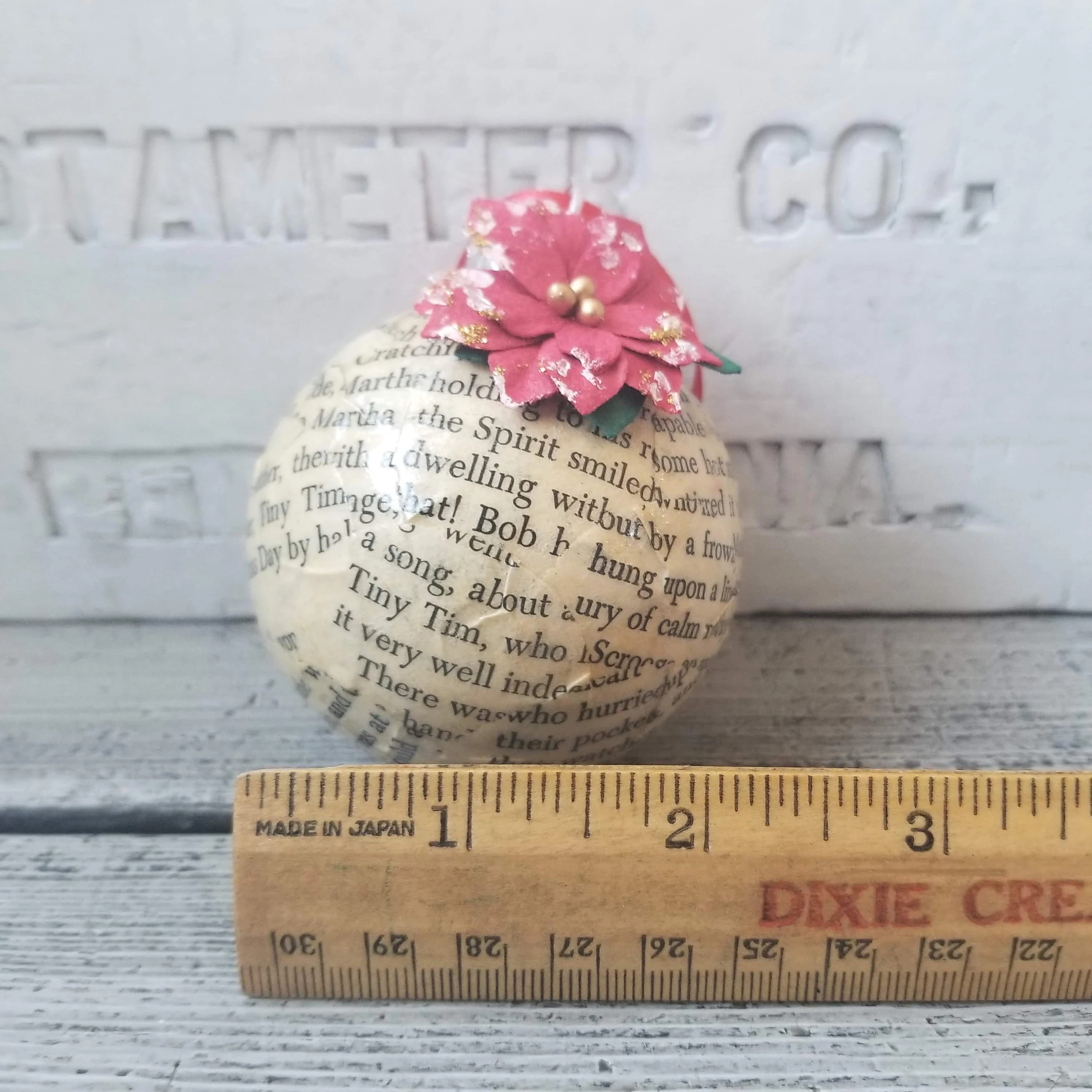 A Christmas Carol book page Christmas ornament, vintage Christmas Carol by Charles Dickens ornament, upcycled book ornament, Dickens - image 3