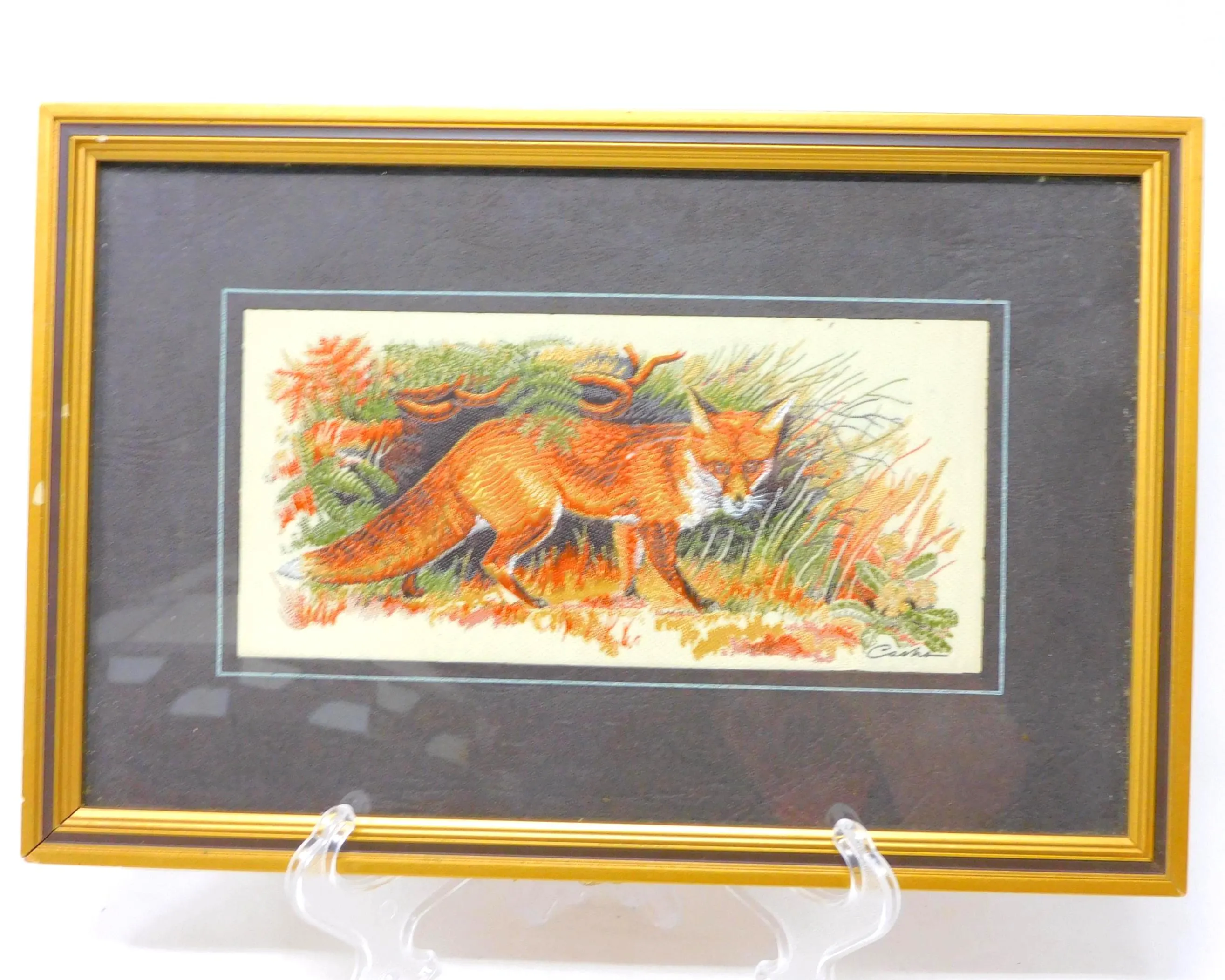 Cash's silk woven picture, Red Fox