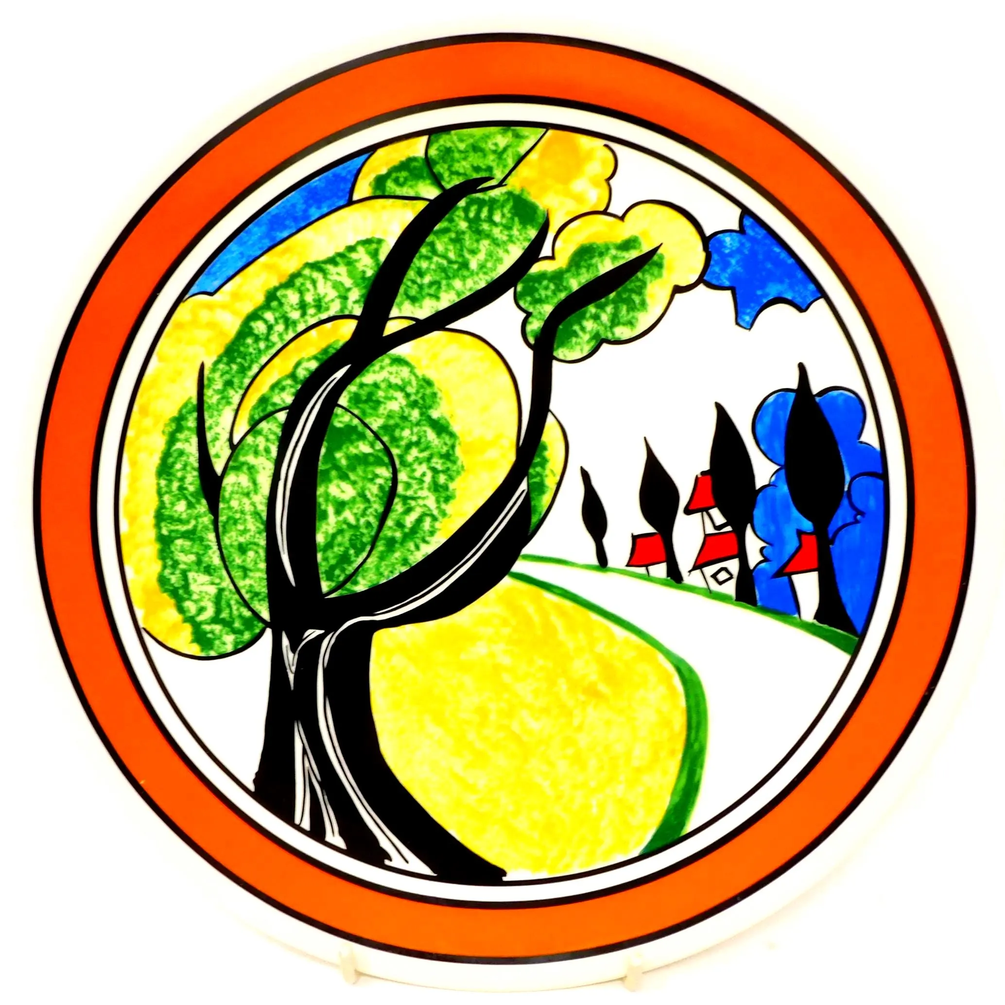 Wedgwood Clarice Cliff "May Avenue" Limited Edition Collector's Plate, 10.25", Certificate of Authenticity, No. 2788D