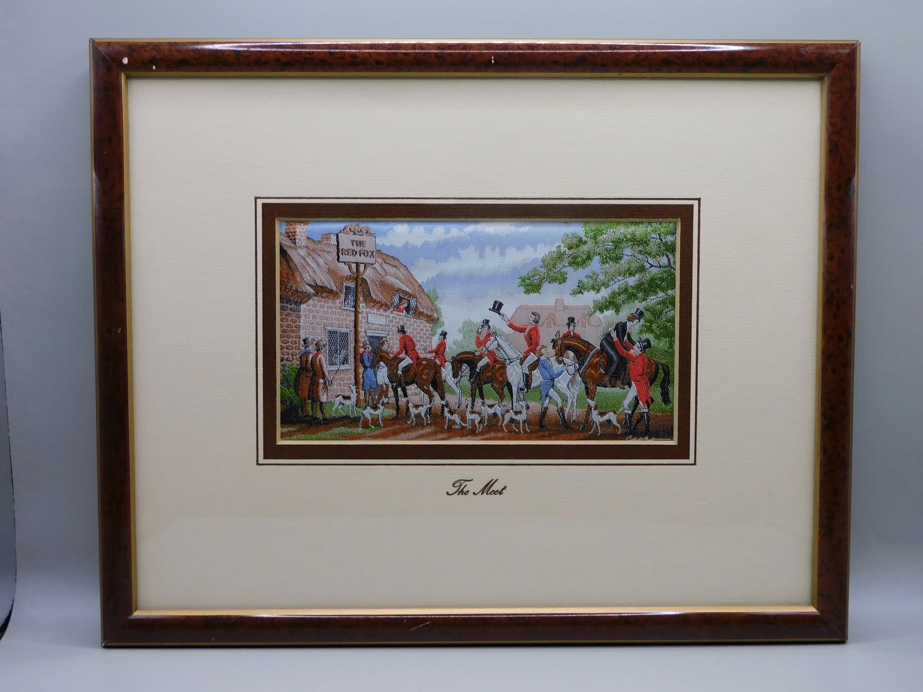 Cash's Silk Woven Picture: The Meet - Fox Hunting Scene in Presentation Box