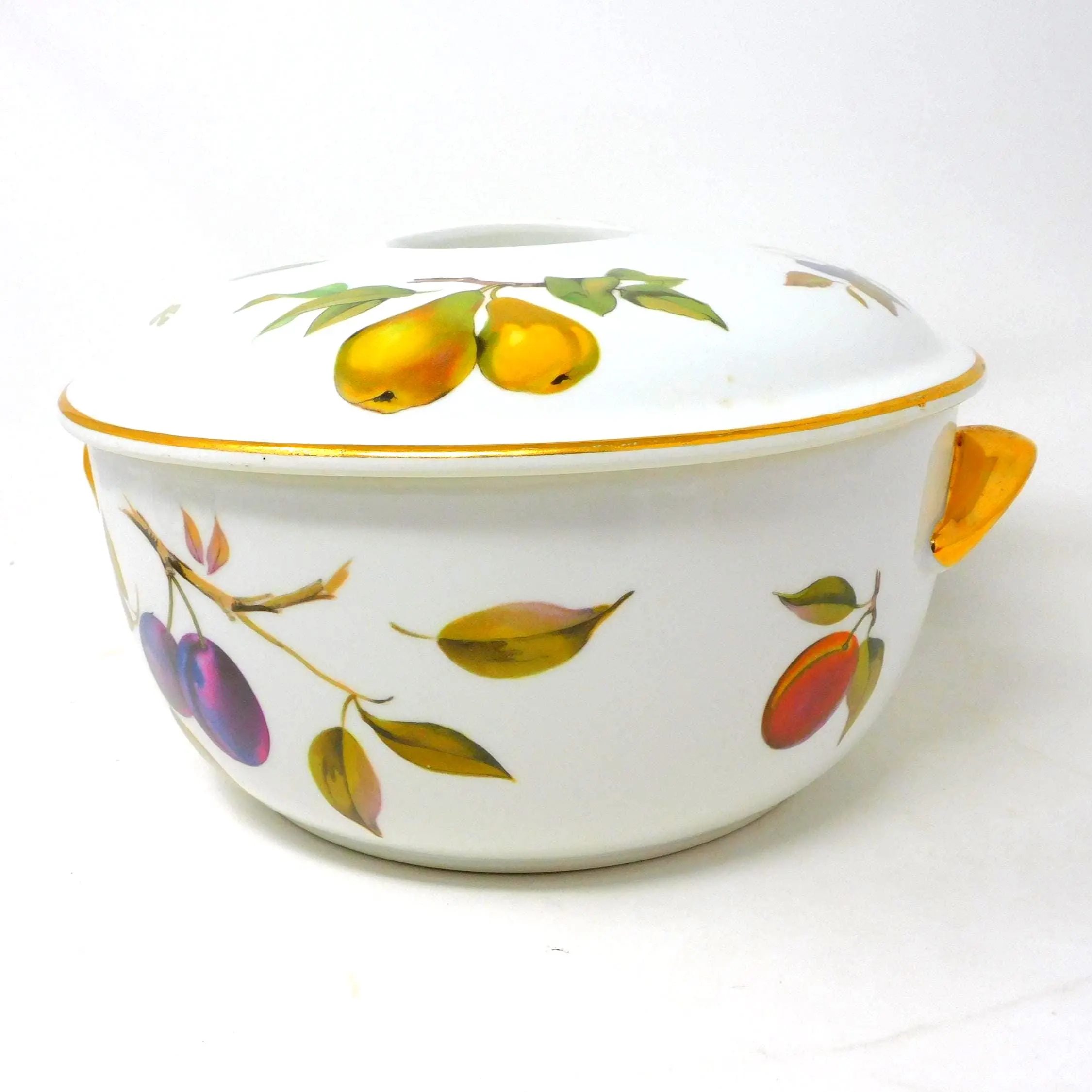Royal Worcester Evesham Gold Casserole Dish – Vintage Fruit Design, Oven-to-Table Tureen - image 3