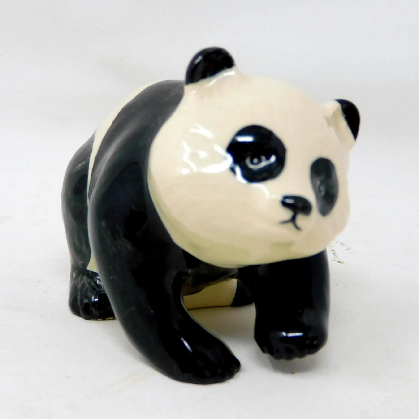 Beswick Panda Cub Figurine • Albert Hallam Design • Vintage Black White Gloss 1815