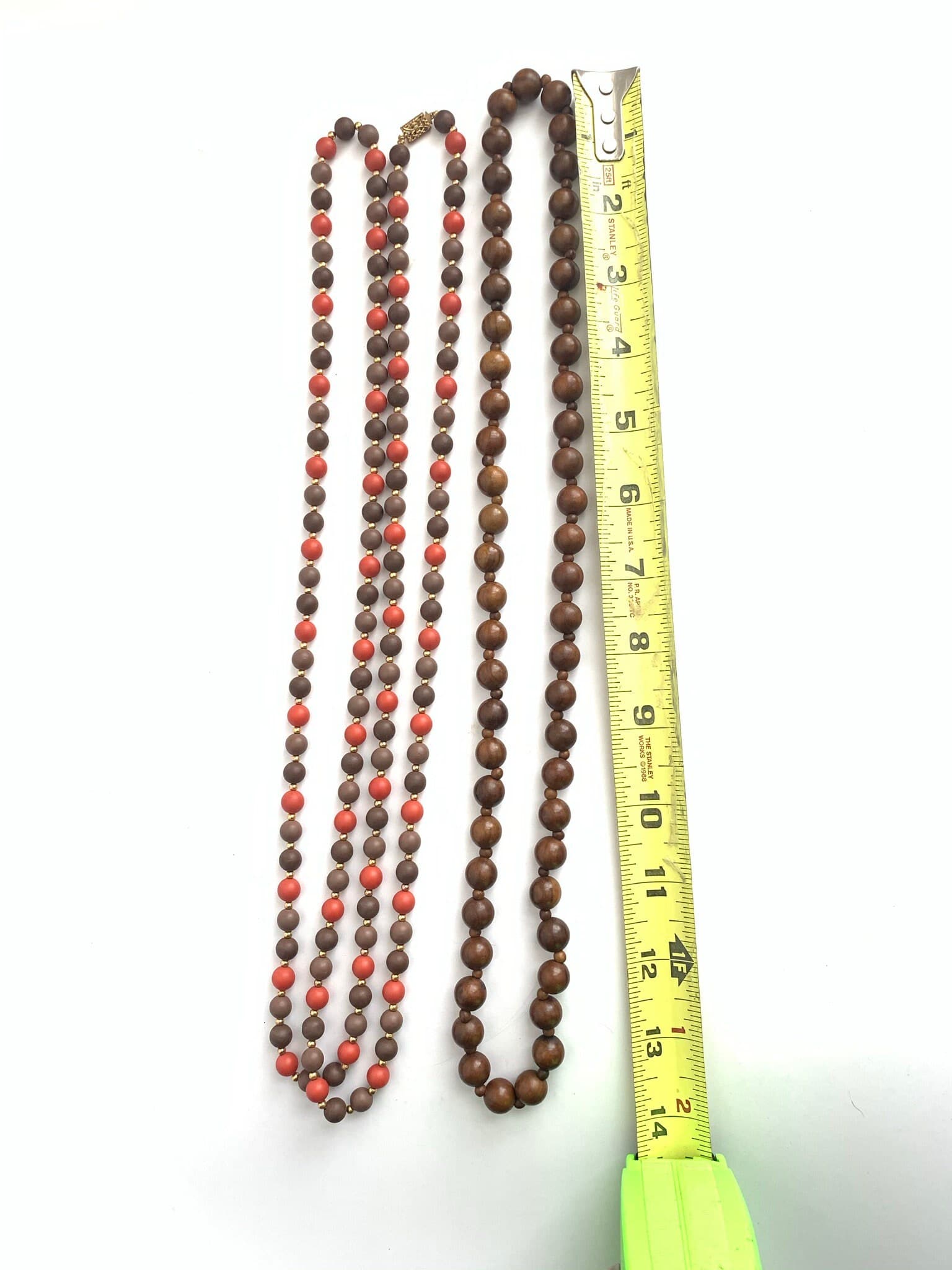 Vintage Beaded Necklaces (2) Melamine Plastic and Wood Vintage Costume Jewelry - image 5