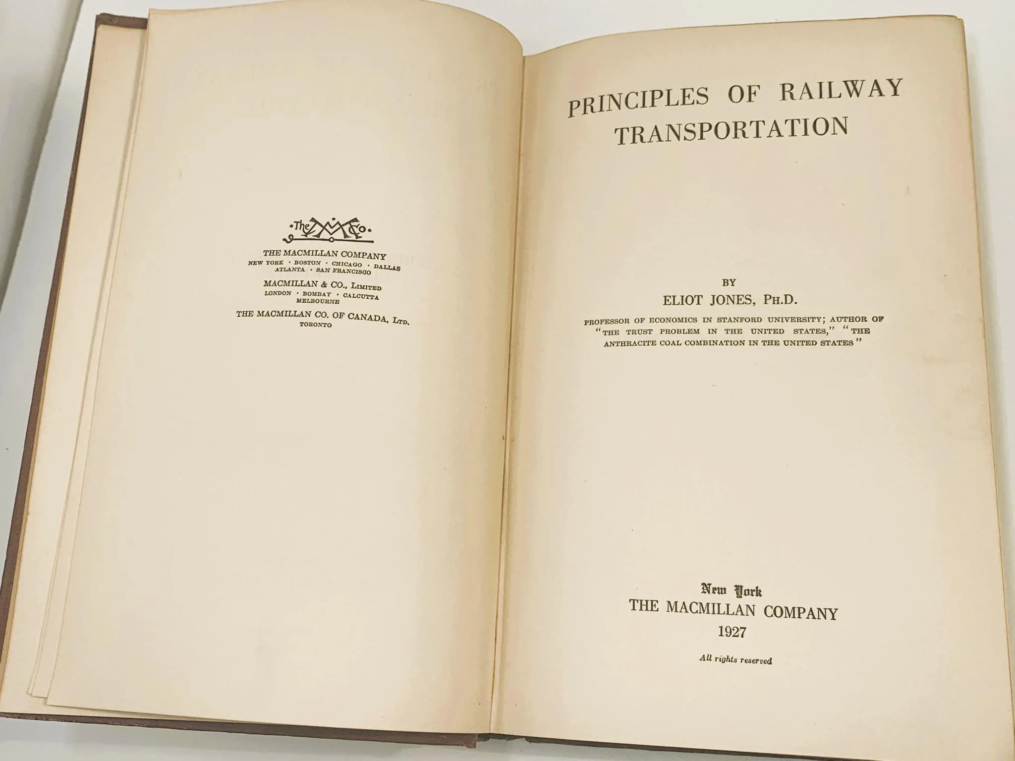Scarce 1927 Principles of Railroad Transportation by Emory R Johnson, PhD Railroadiana Early US Transportation