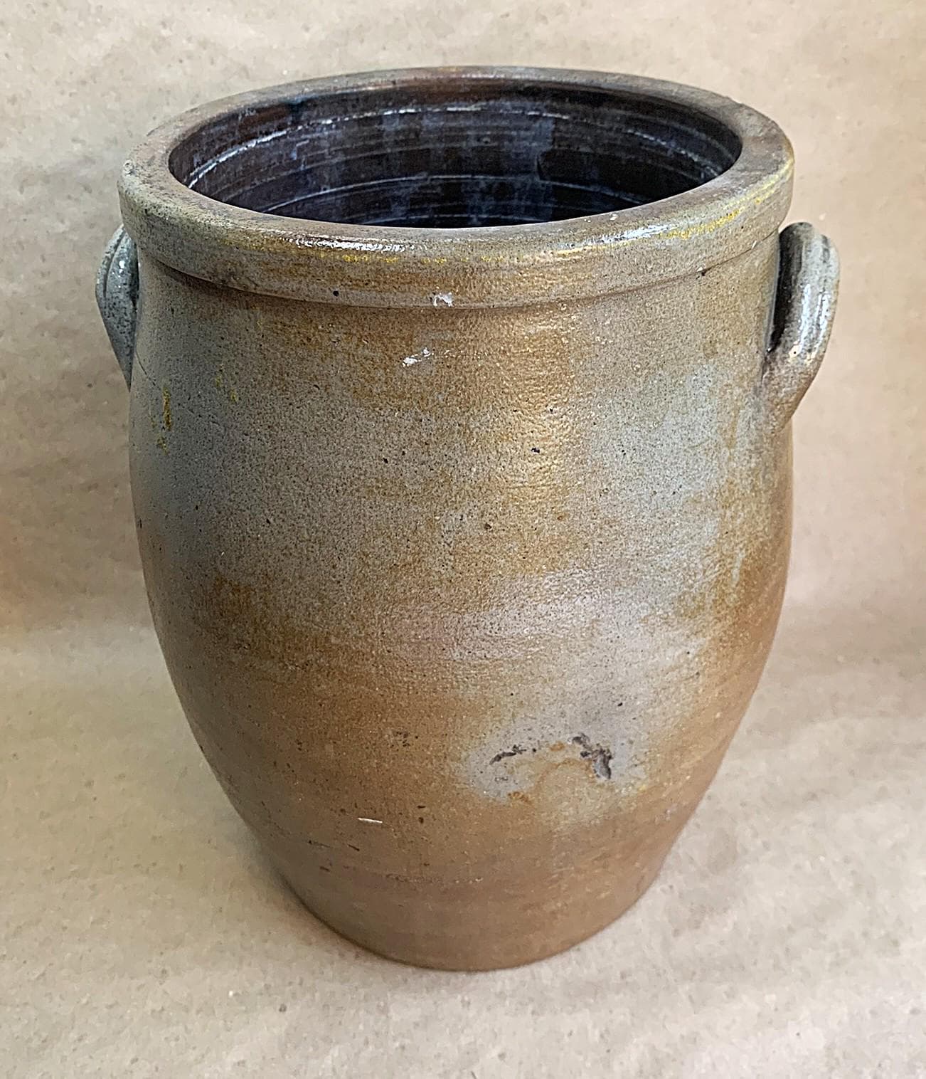 Antique Early 19th Century Ovoid Salt Glazed Stoneware Crock 1 1/2 Cobalt Mark Pennsylvania Estate Att. R.C. Remmey - image 3